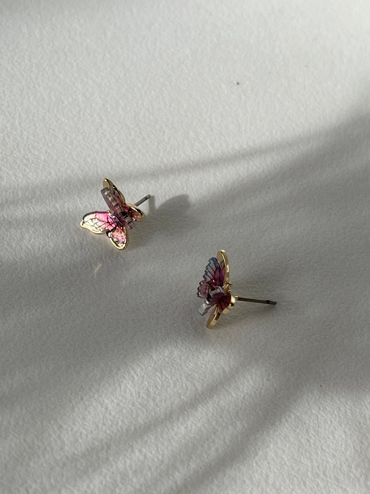 Bianca 3D Butterfly Stud Earring In Violet 