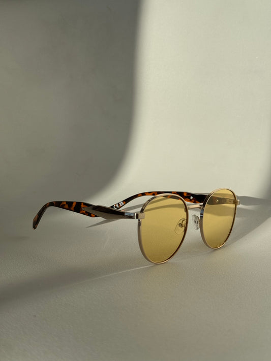 Davon Classic 80s Style Sunglasses In Lemon
