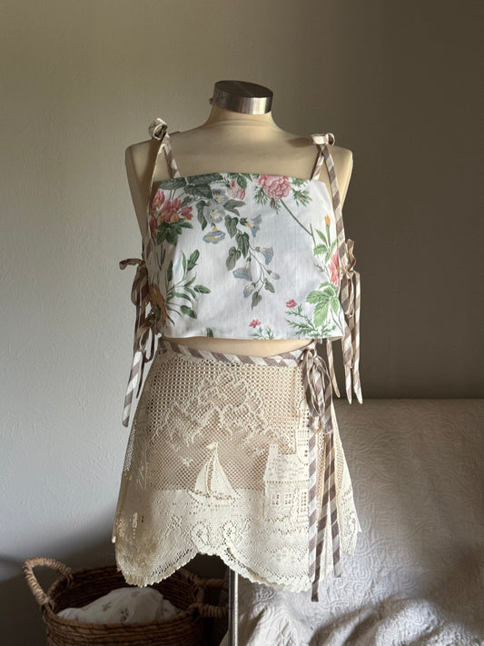 Delaney Handcrafted Vintage Lace Wrap Skirt