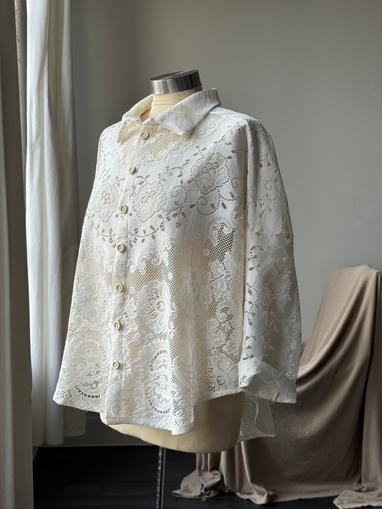 Ladell Handcrafted Vintage Cotton Crochet Shacket