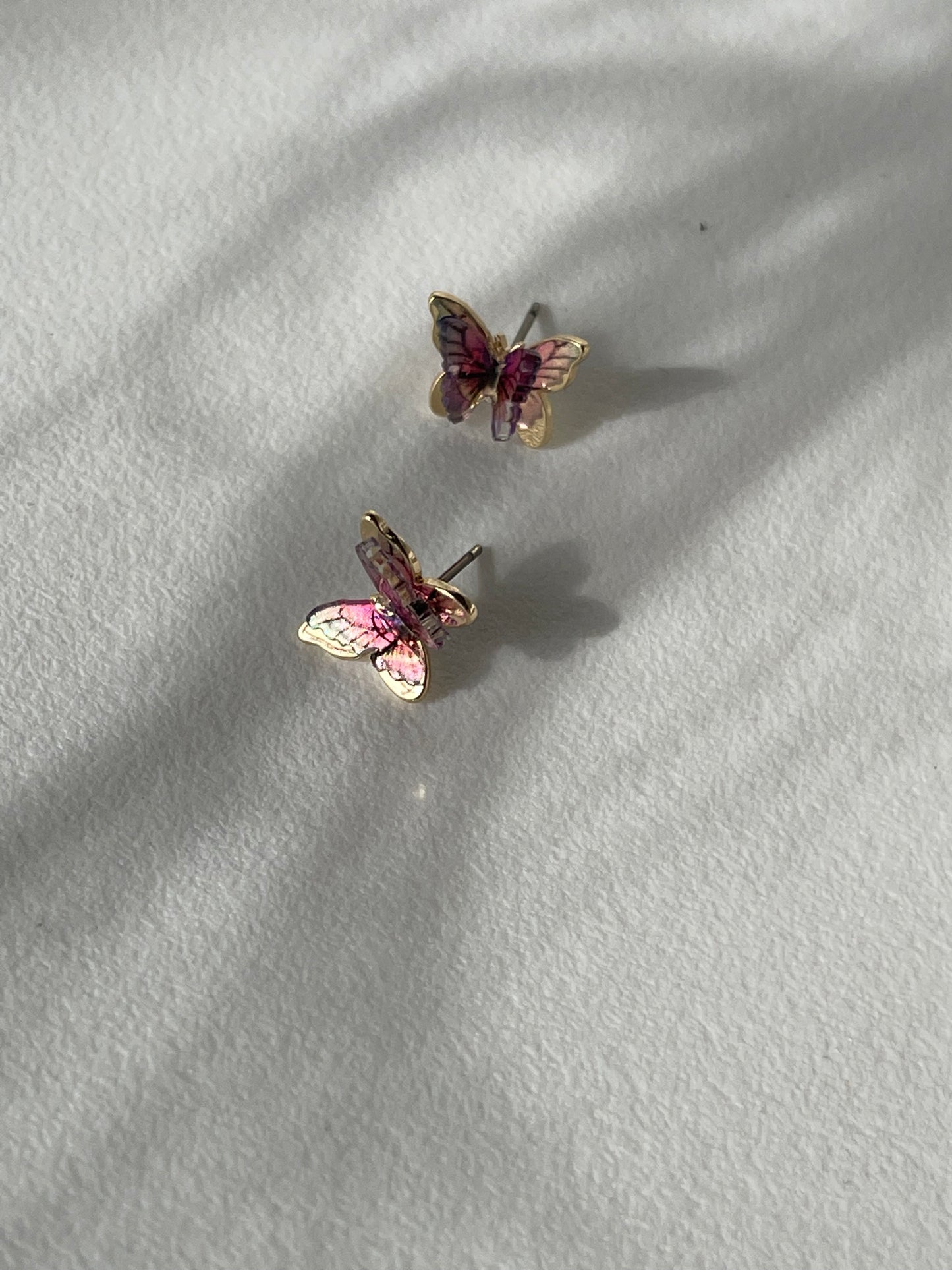 Bianca 3D Butterfly Stud Earring In Violet 