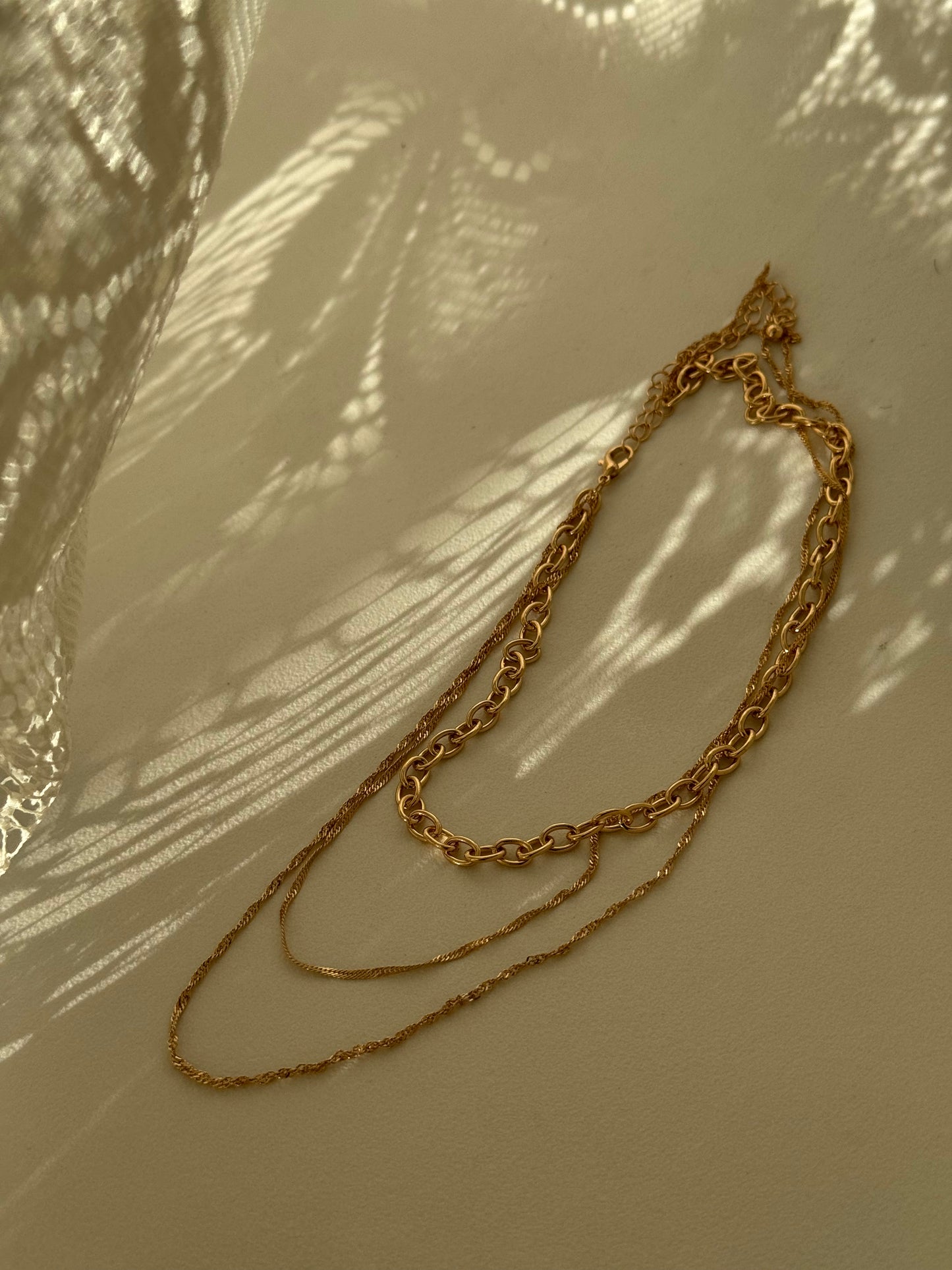 Rachel Chain Link Layered Necklace In Gold