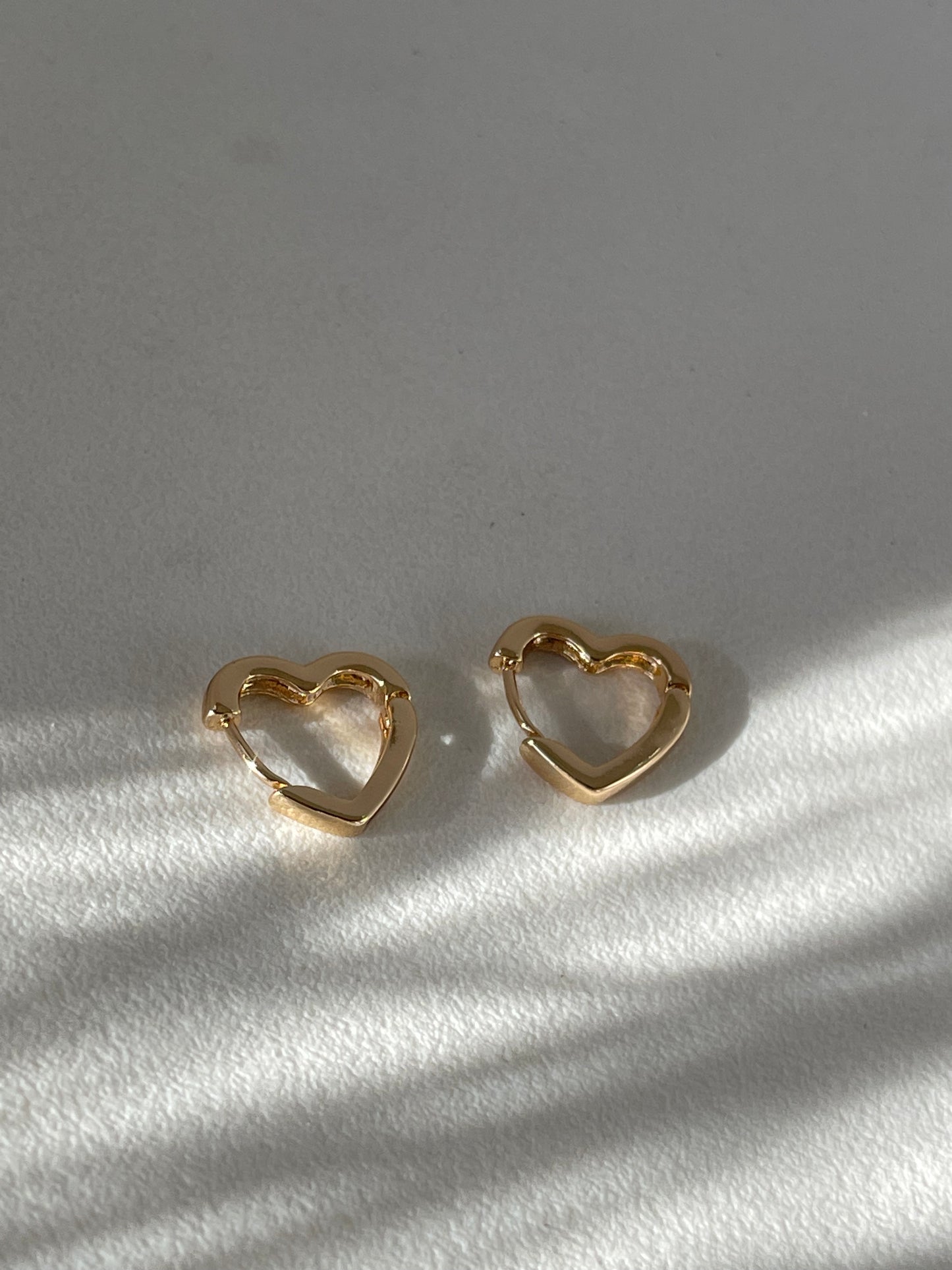 Holly Heart Stainless Steel Hug Hoop Earring In Gold