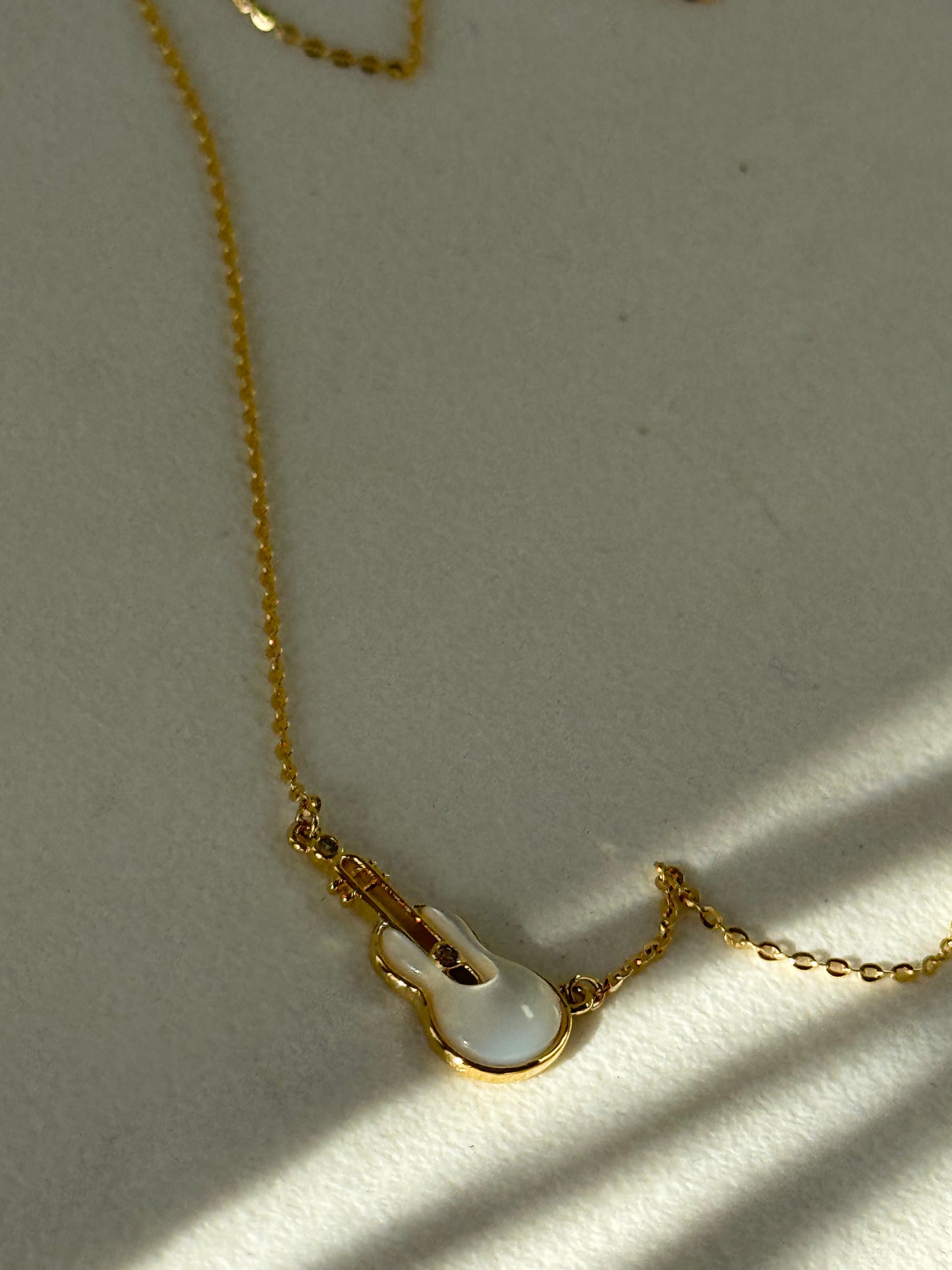 Nash Guitar Gold Dipped & Resin Charm Necklace