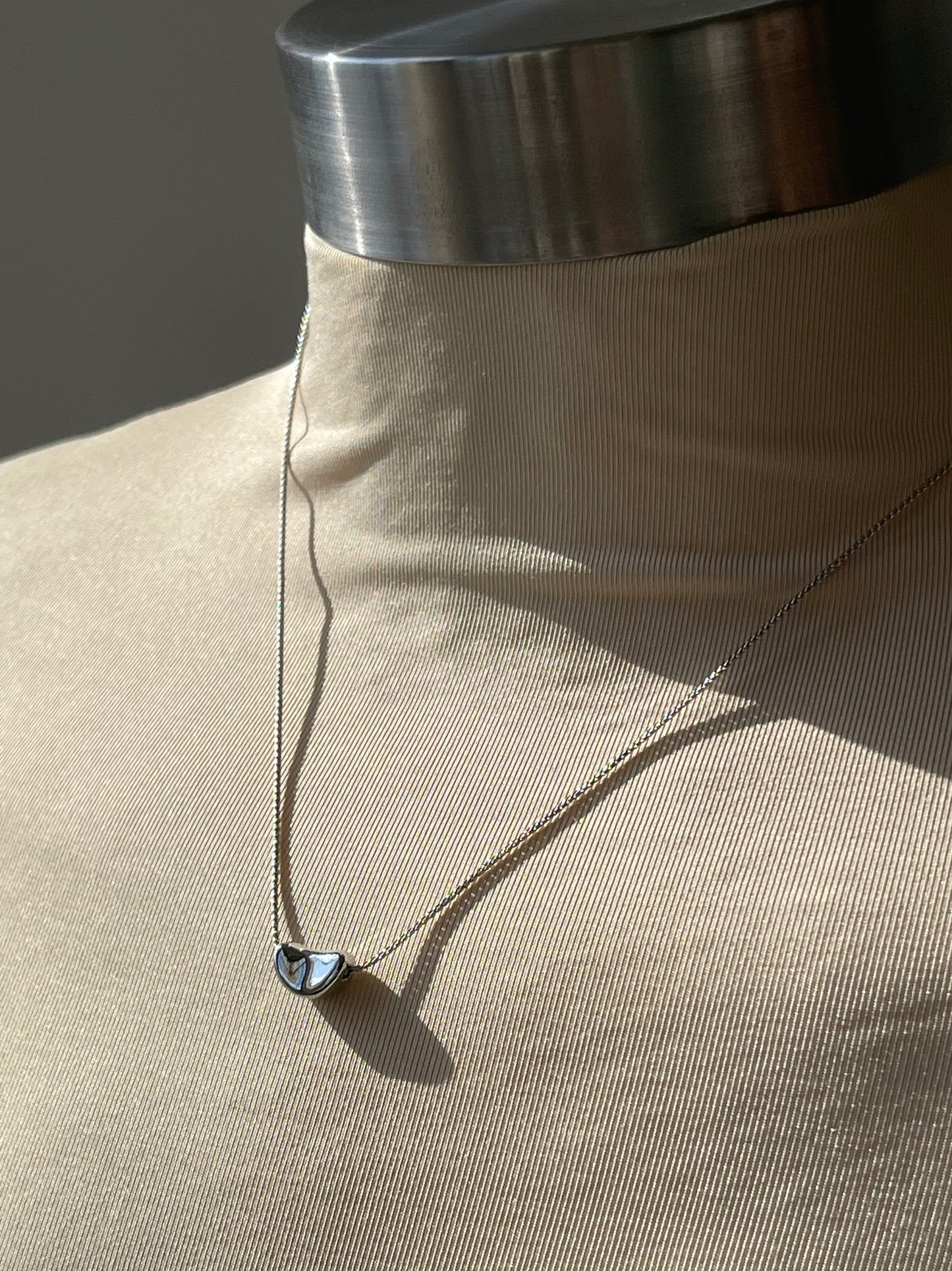 Crescent White Gold Dipped Nugget Mini Statement Necklace In Silver