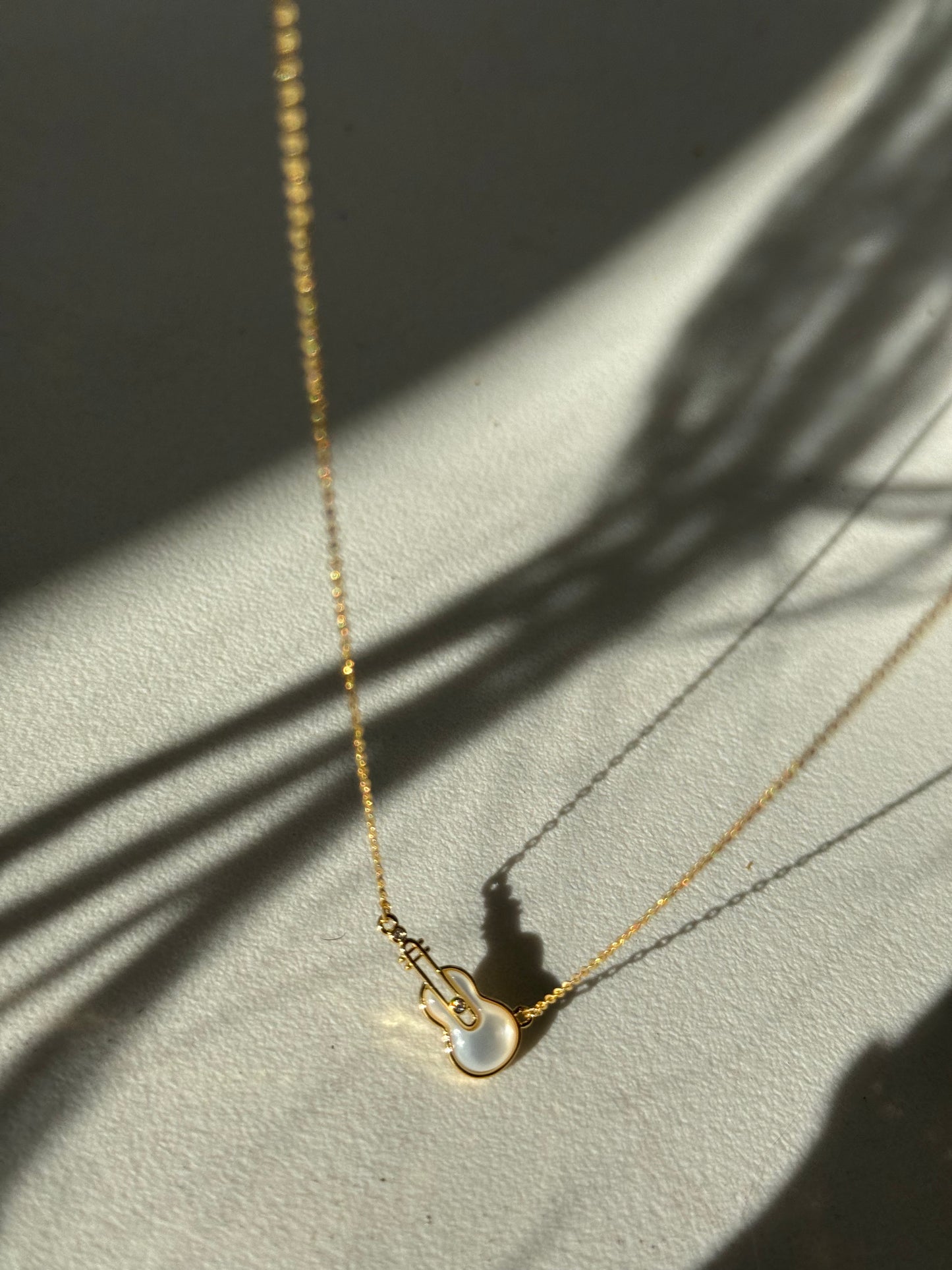 Nash Guitar Gold Dipped & Resin Charm Necklace