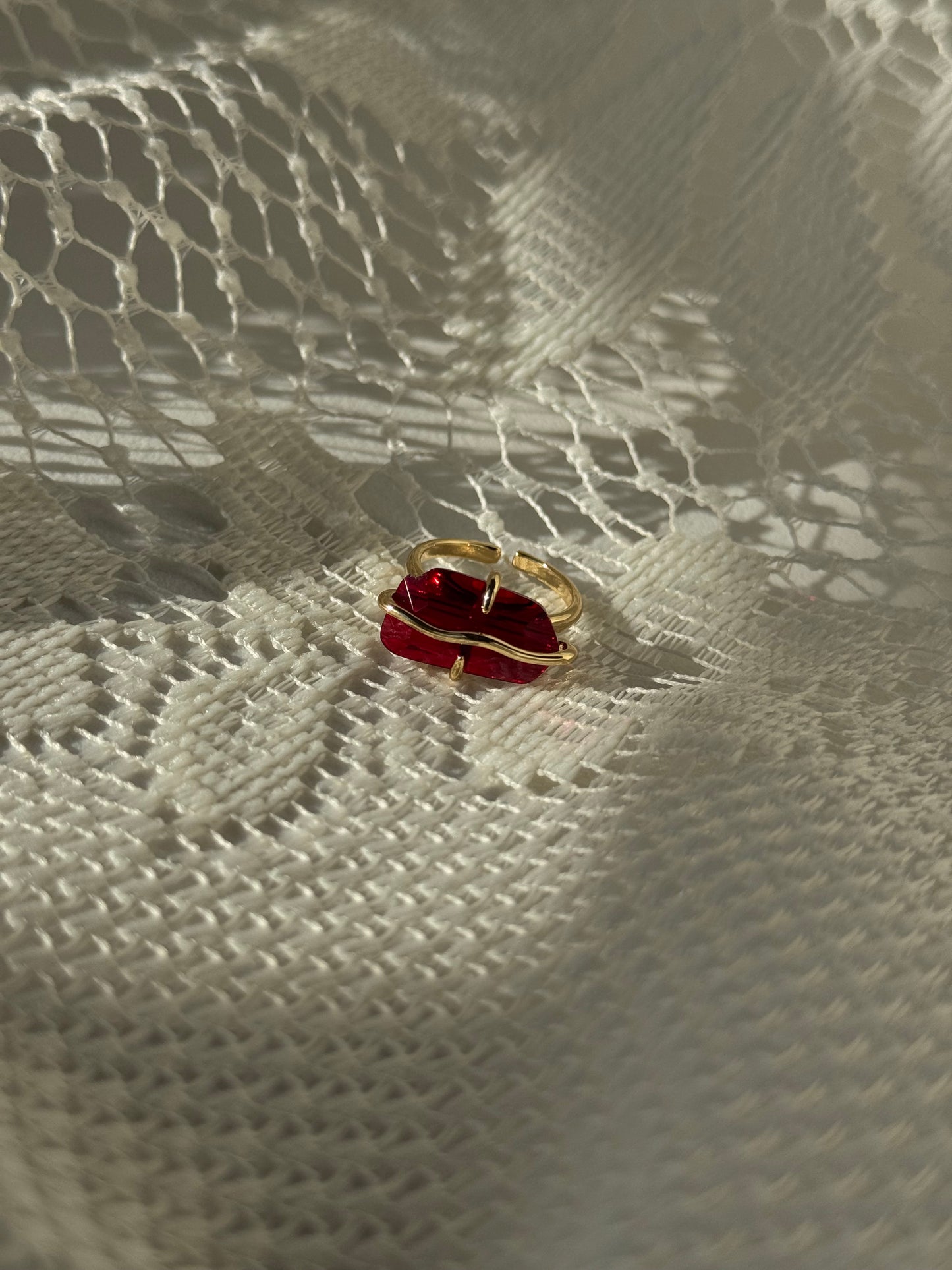 July Gem Statement Ring In Ruby Red