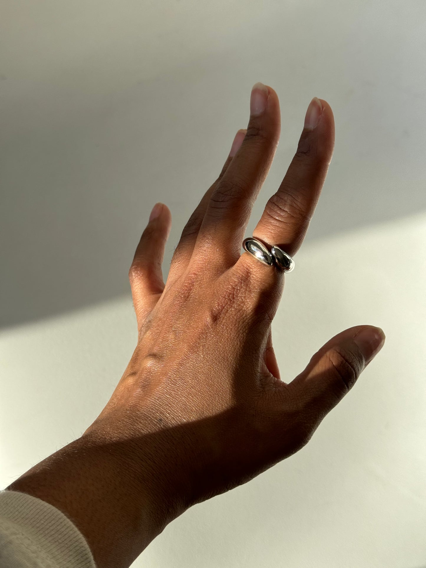 Laney Open Ended Drip Ring In Silver