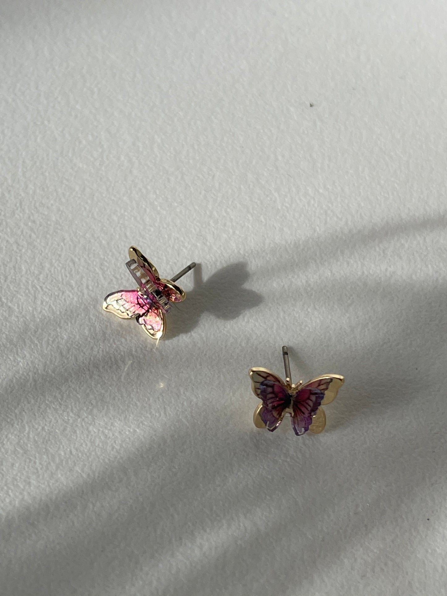 Bianca 3D Butterfly Stud Earring In Violet 