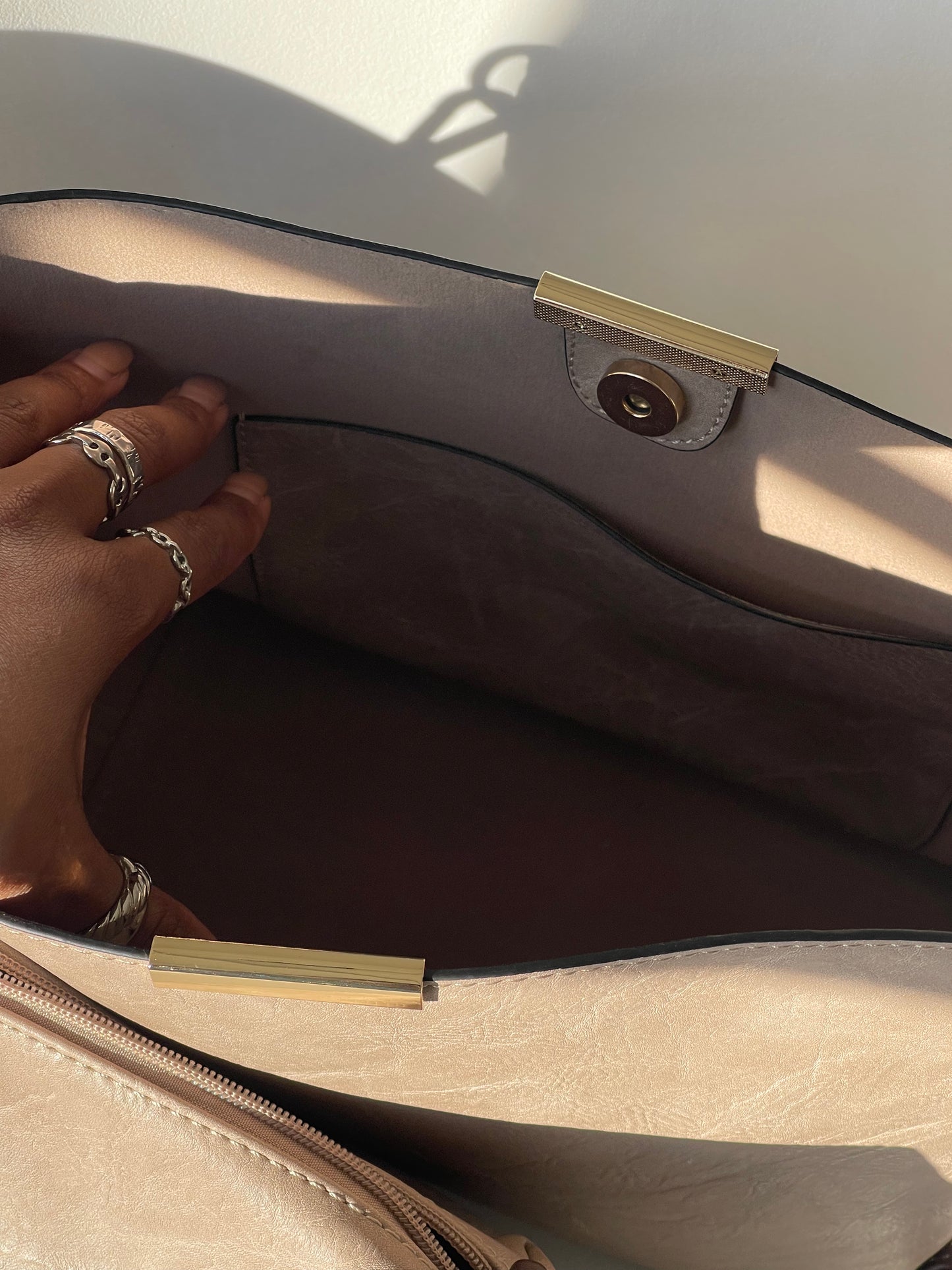 Bryan Utility Crossbody Vegan Leather Bag In Stone