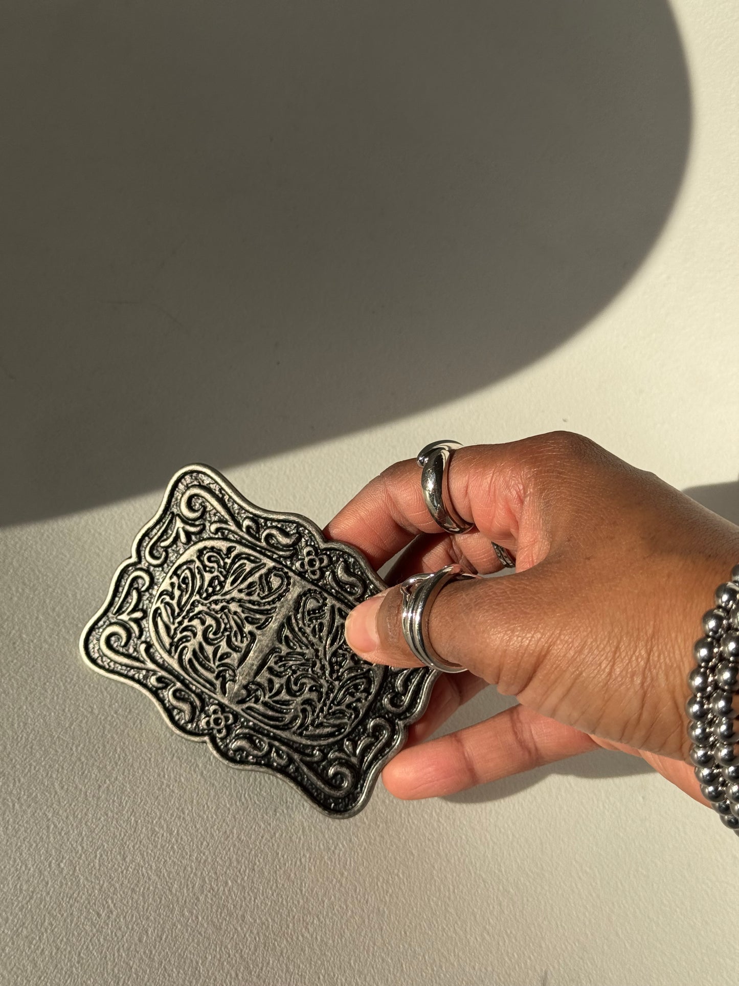 Adam Vintage Style Belt Buckle In Antique Silver