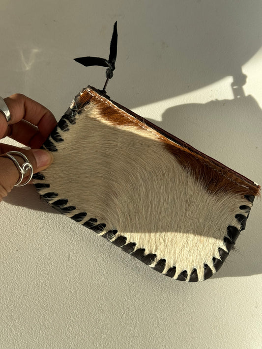 Elena Artisan Cowhide Two Tone Wallet Pouch
