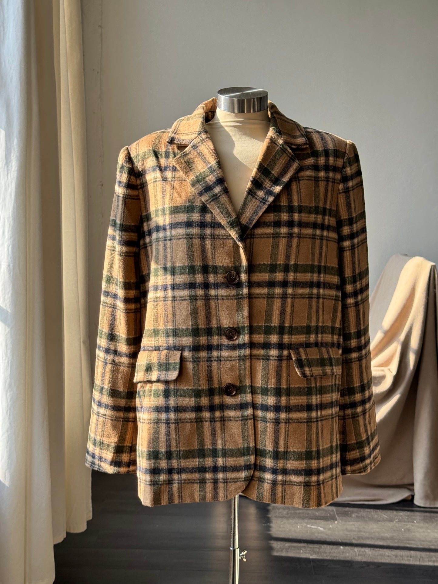 Marlene Classic Country Sports Coat Dad Blazer In Forest Mud