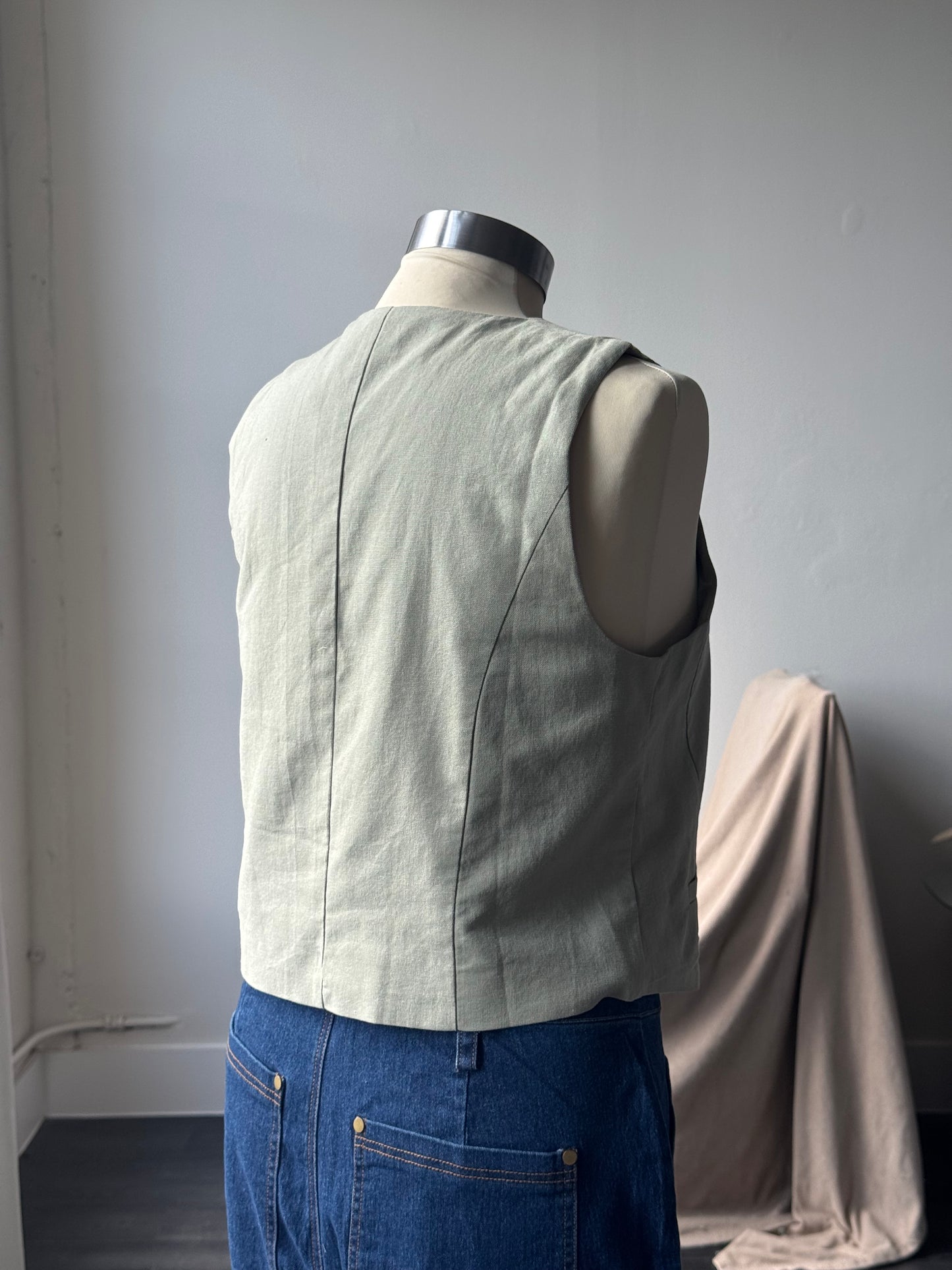 Sonia Classics Cotton Vest In Sage