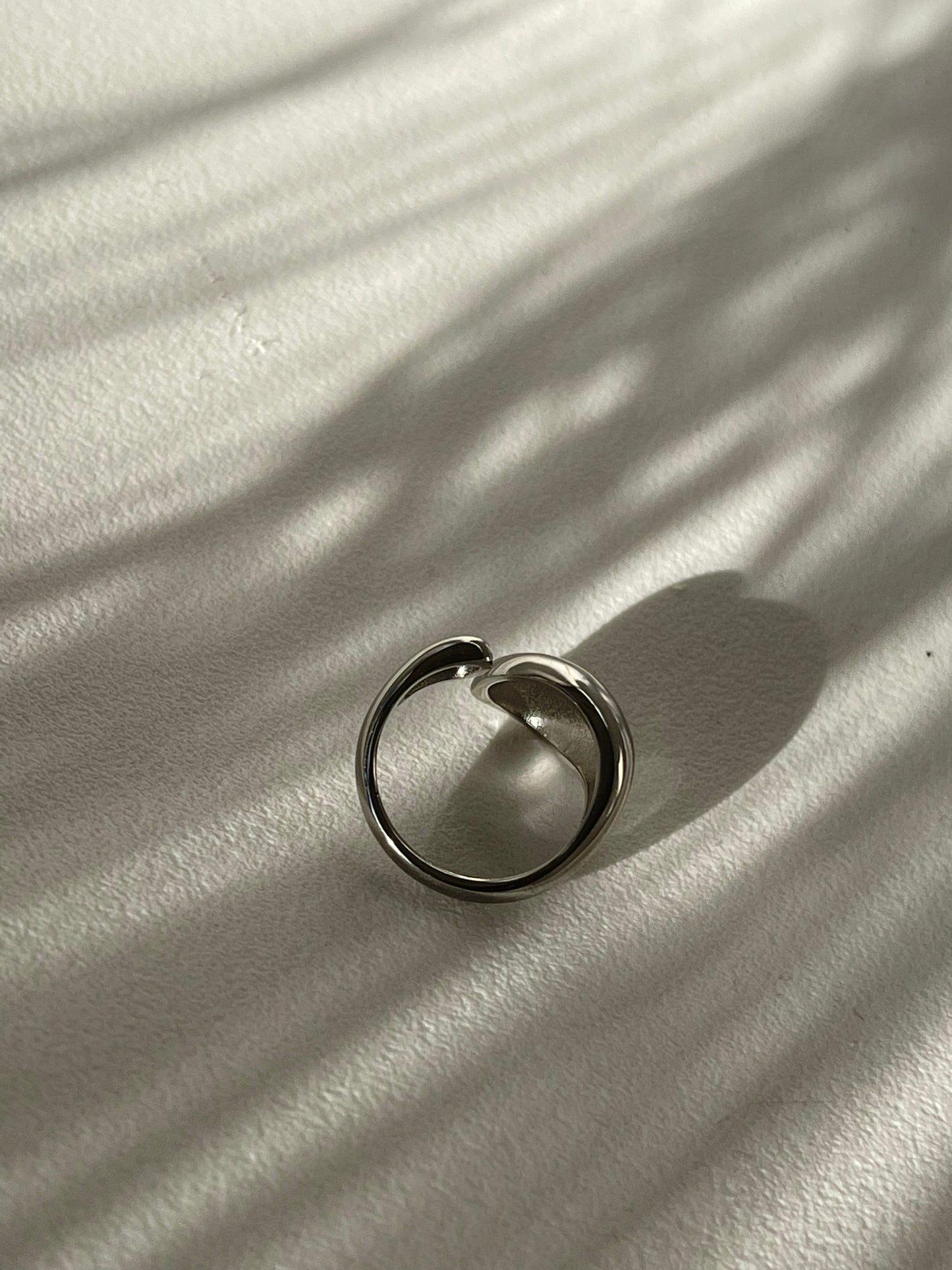 Infinity Drop Stainless Steel Ring In Silver