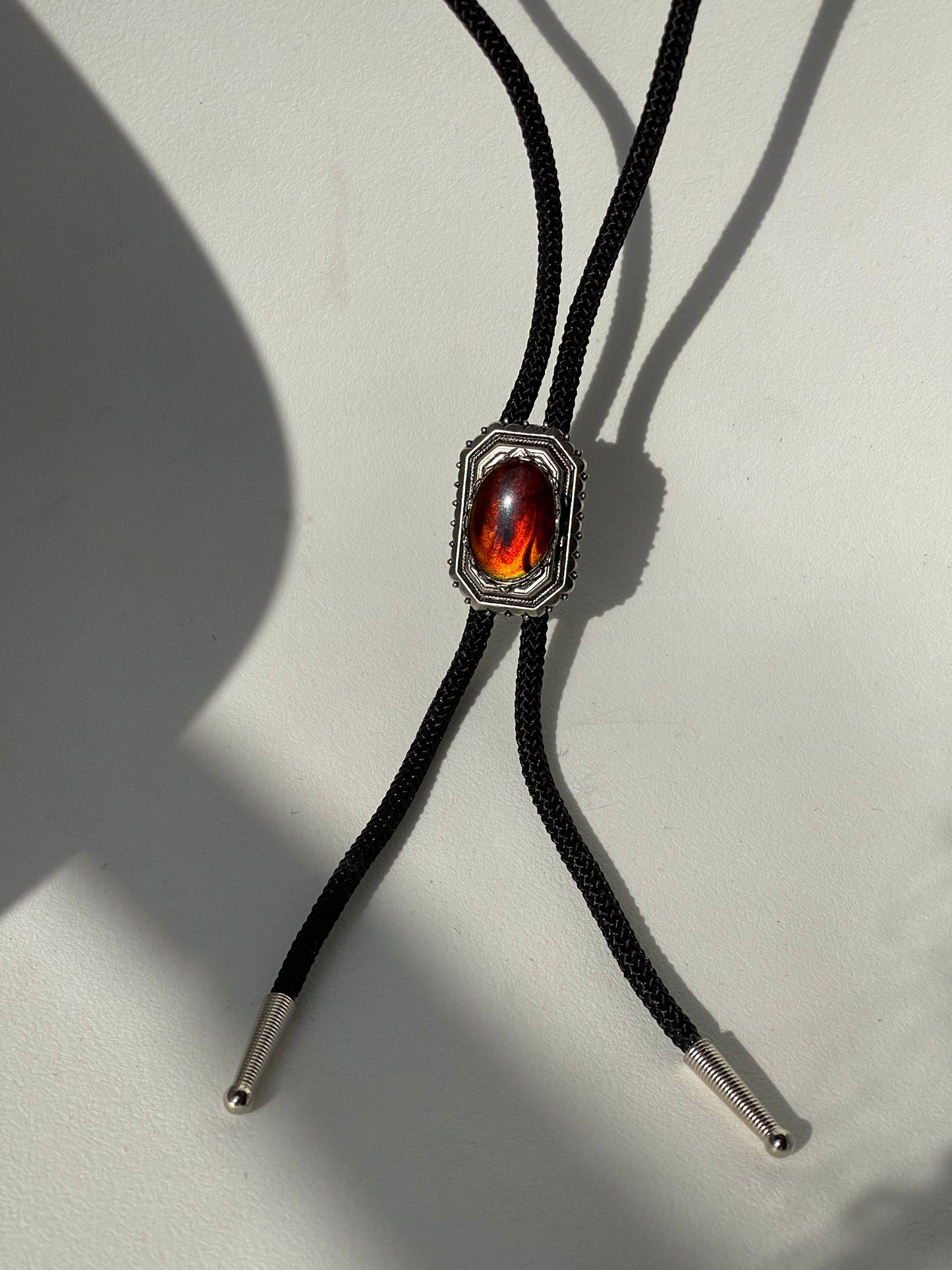 Southern Amber Handmade Black Cord Bolo