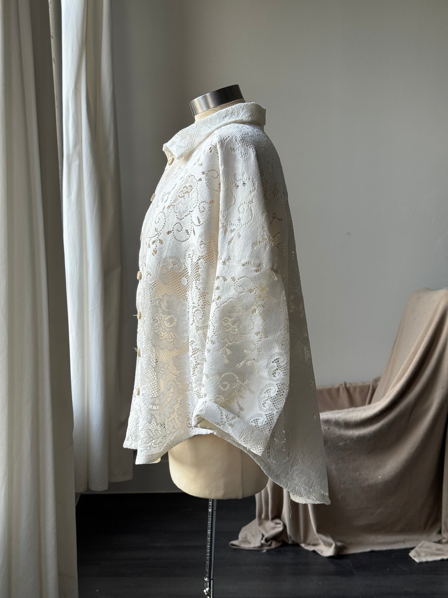 Ladell Handcrafted Vintage Cotton Crochet Shacket
