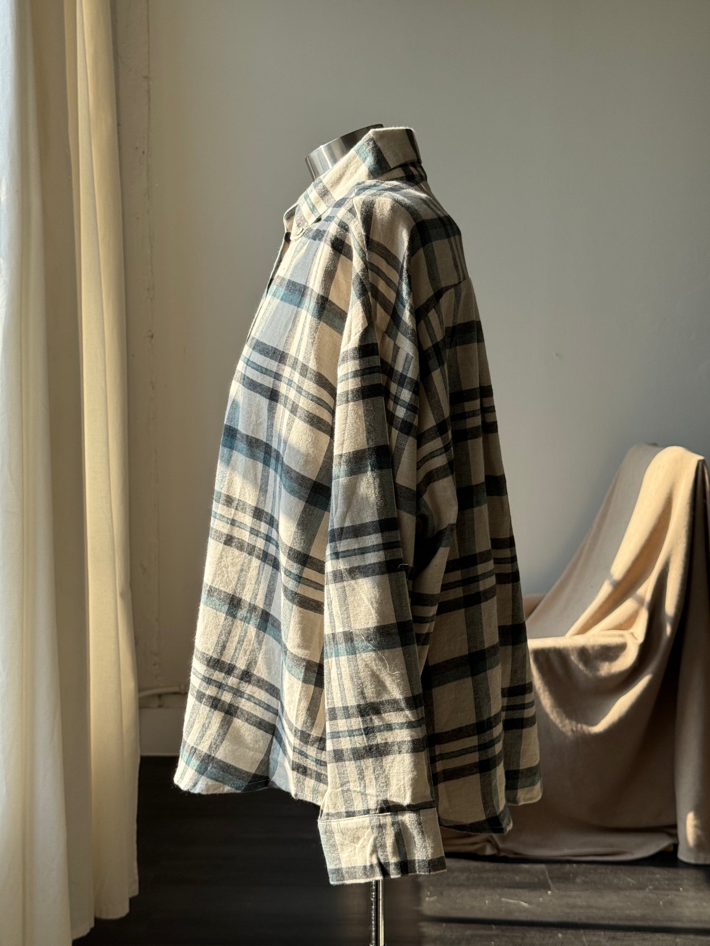 Quinn Cotton Plaid Button Down In Forest