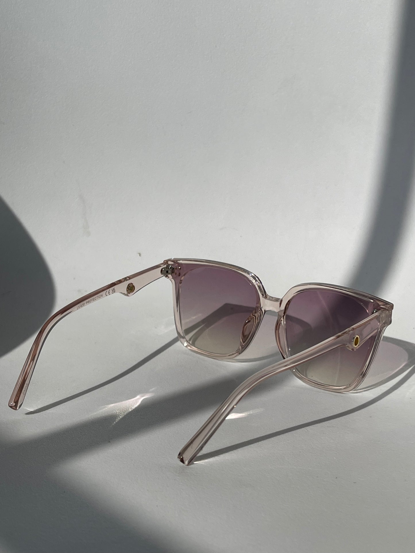 Susan 70s Style Double Stud Sunglasses In Plum