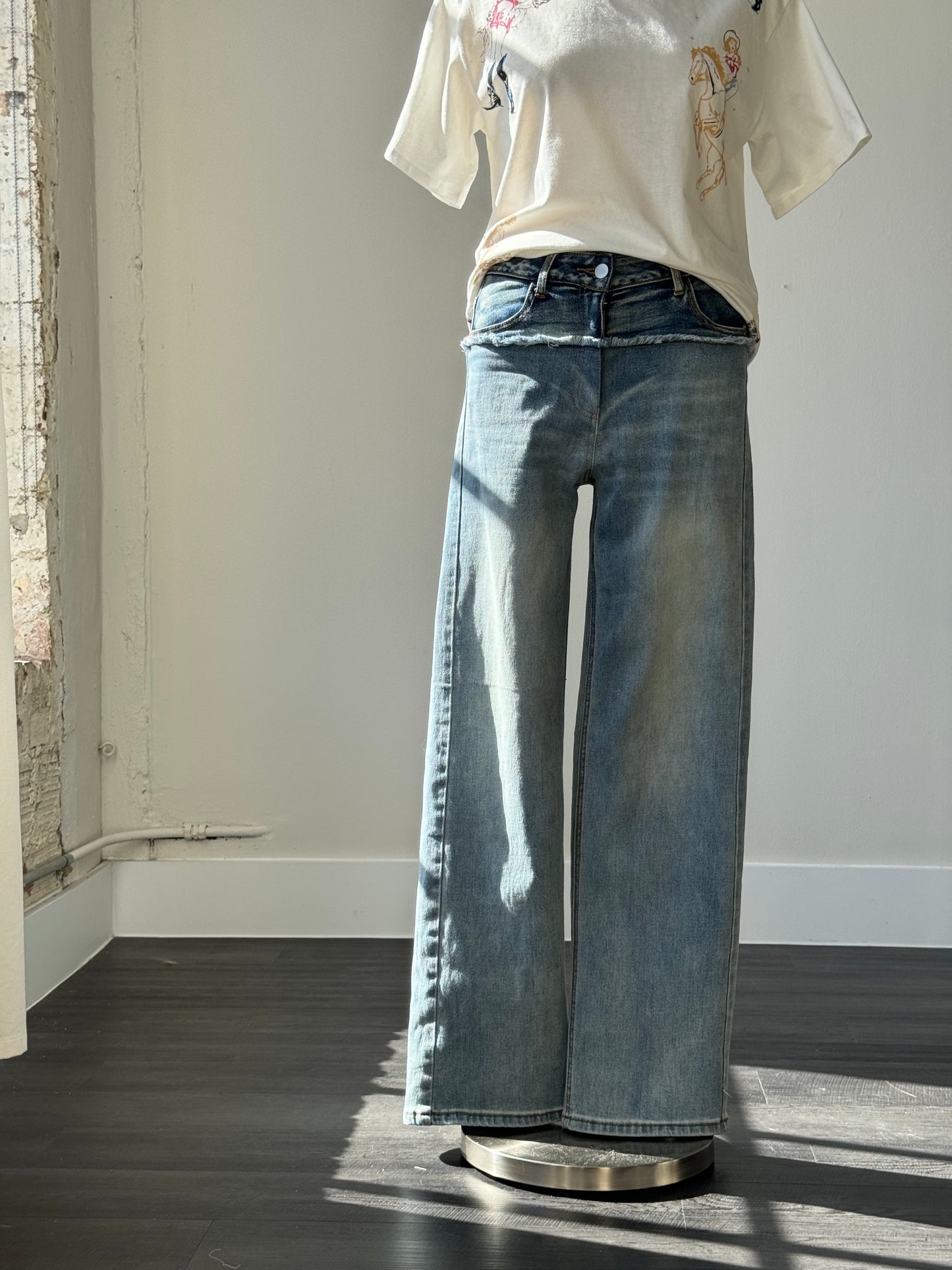 Miller Straight Leg Two Tone Denim In Vintage Blue