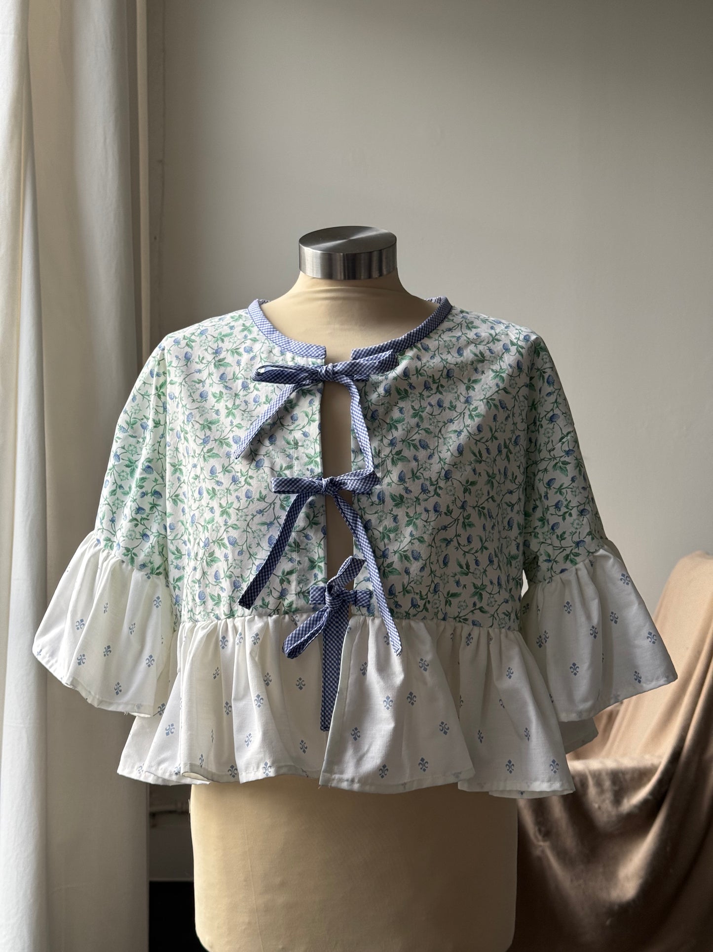 Joycie Vintage Cotton Handcrafted Ruffle Top