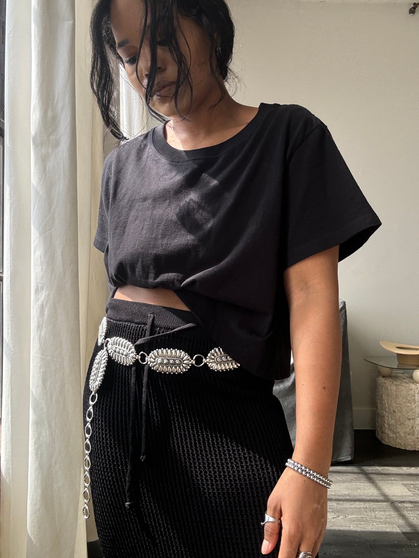 Dylan Classics Cotton Crop Tee In Black