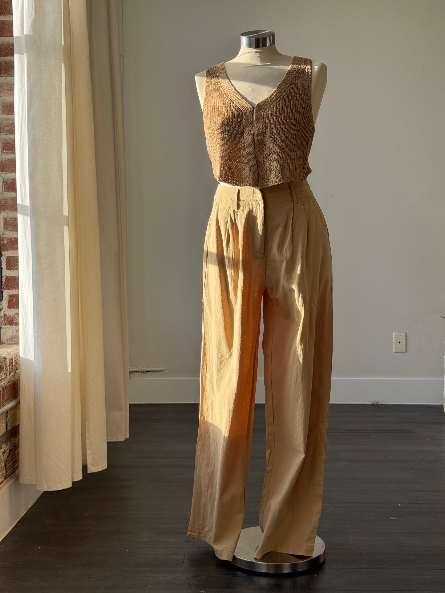 Randy Cotton & Linen Pants In Natural