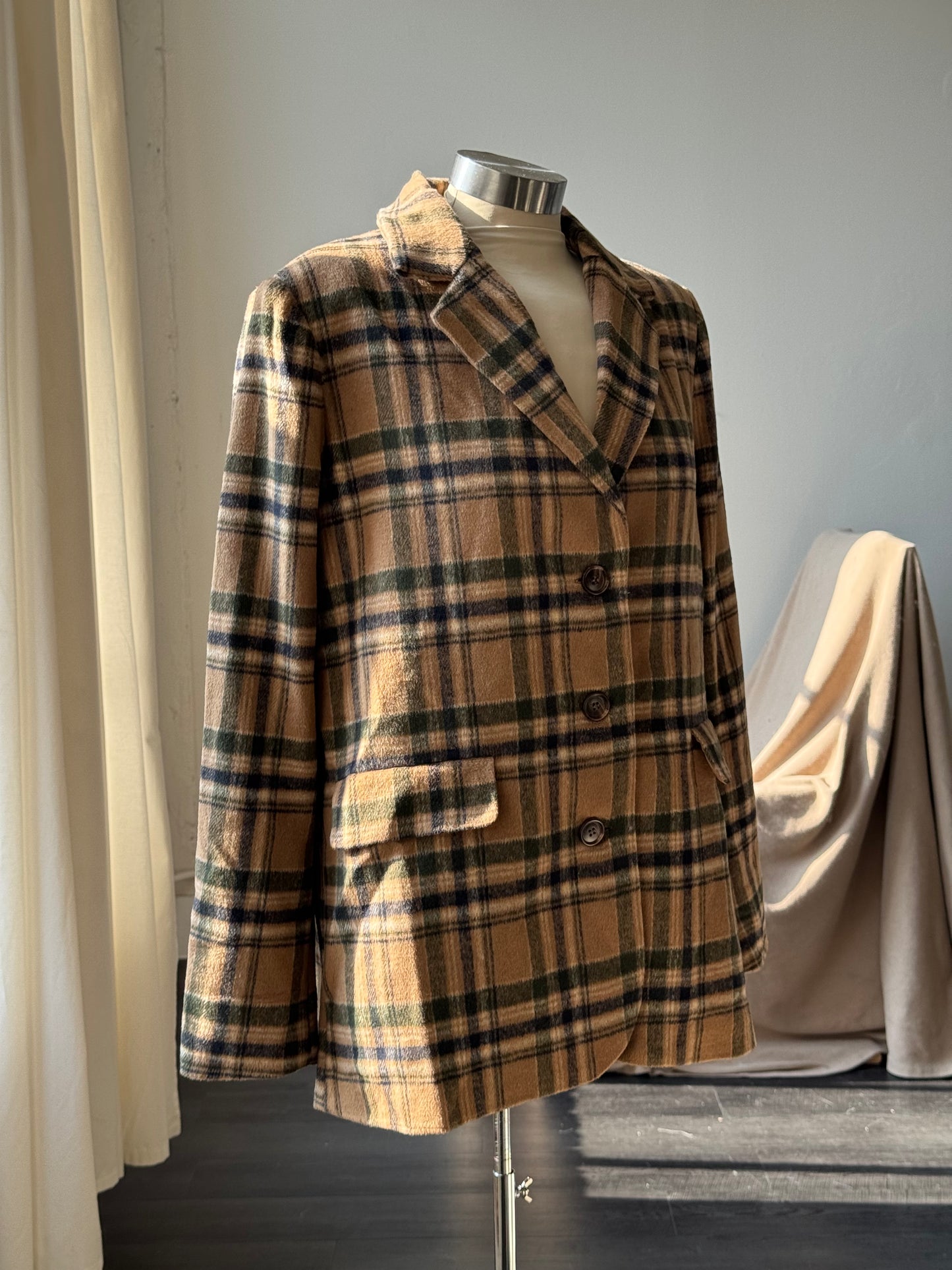 Marlene Classic Country Sports Coat Dad Blazer In Forest Mud