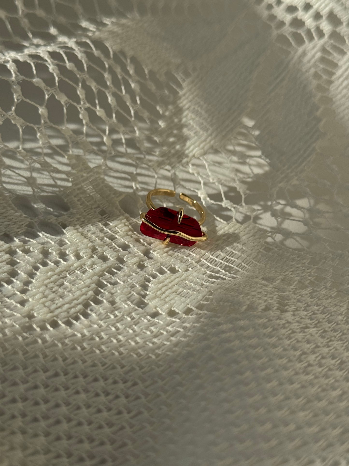July Gem Statement Ring In Ruby Red