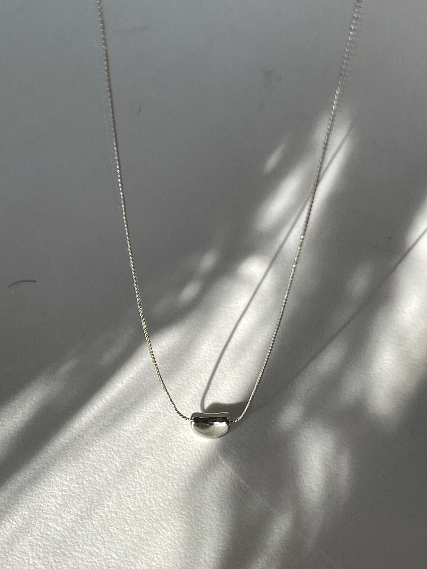 Crescent White Gold Dipped Nugget Mini Statement Necklace In Silver