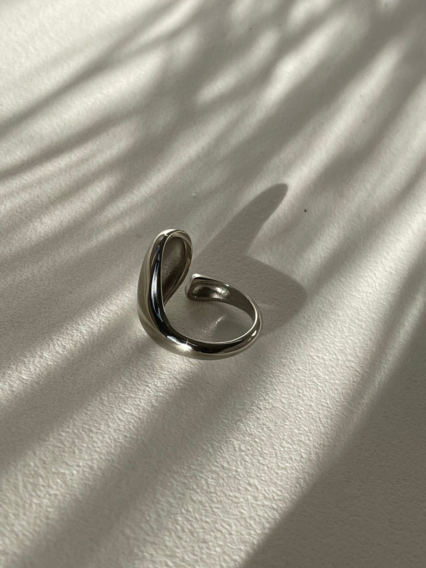 Infinity Drop Stainless Steel Ring In Silver