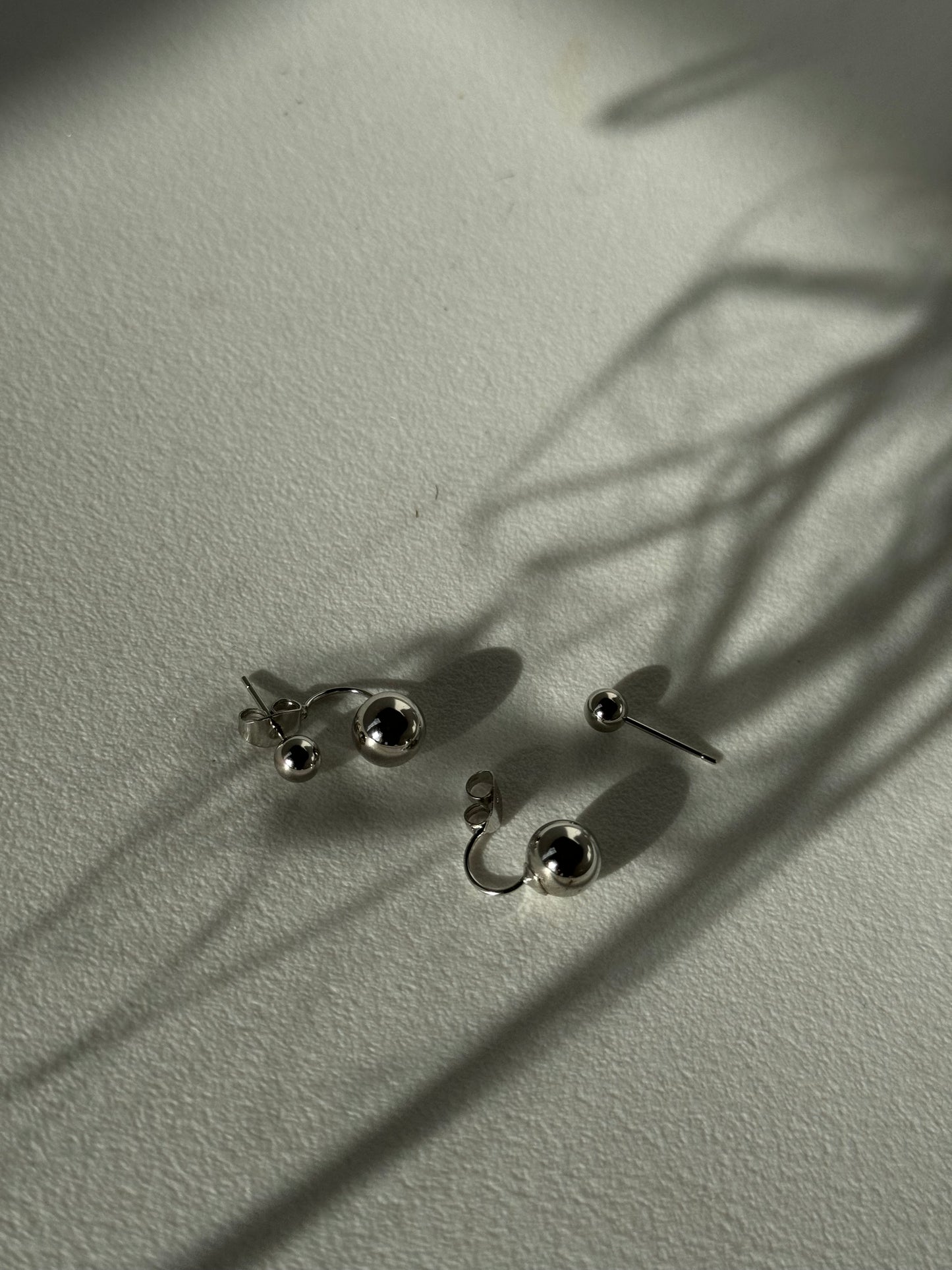 Dolly Double Stud Silver Gold Dipped Earring
