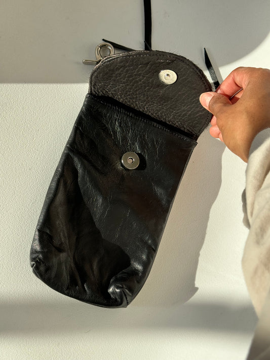 Sasha Cowhide Genuine Leather Western Belt Clip Saddle Bag