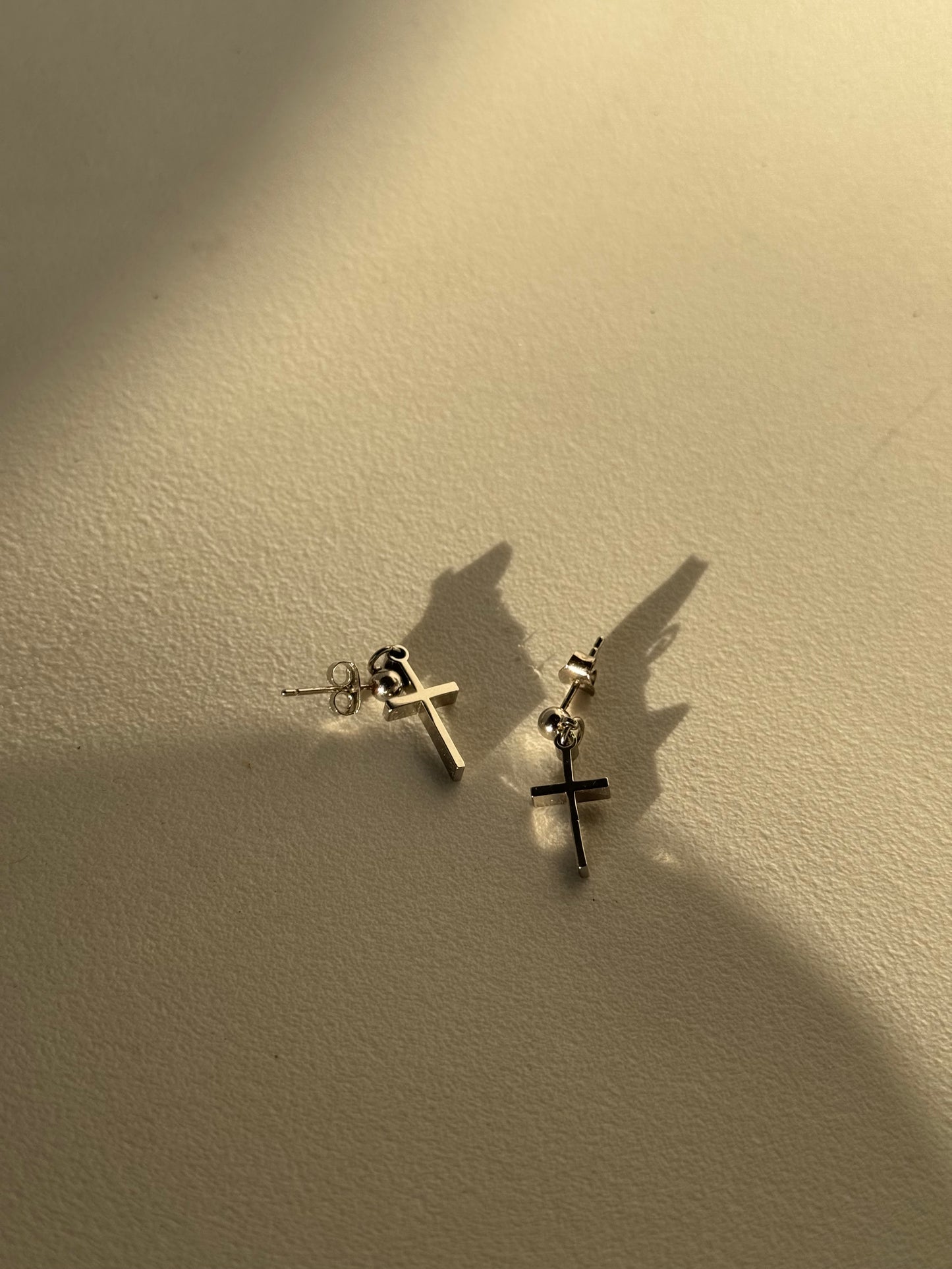 Cory Dipped Classic Cross Drop Earring In Silver