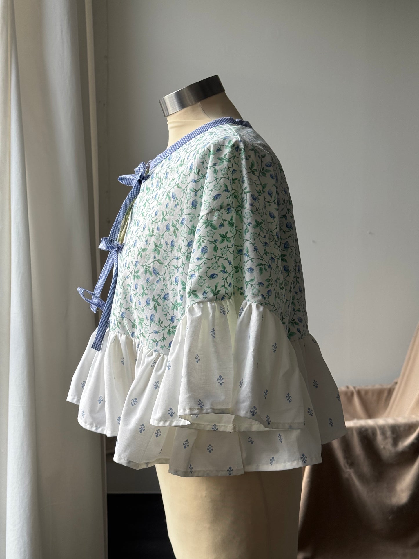 Joycie Vintage Cotton Handcrafted Ruffle Top