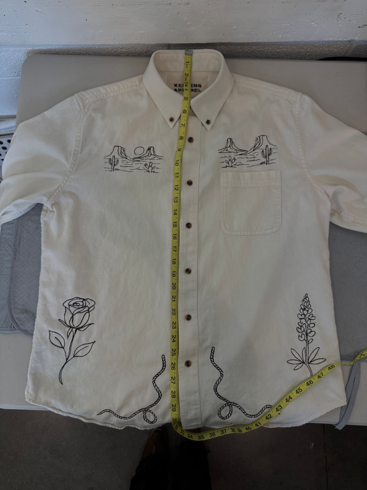 Jaxson Handcrafted Embroidered Shacket In Cream
