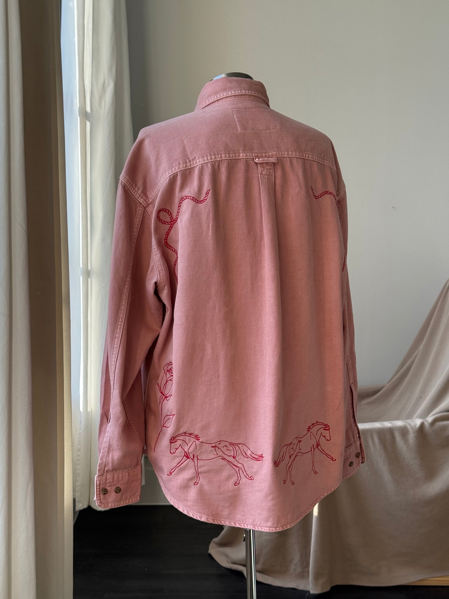 Jaxson Handcrafted Embroidered Rodeo Workwear Shacket