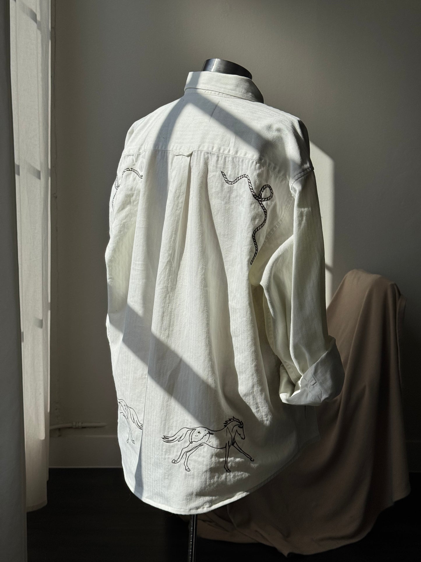 Jaxson Handcrafted Embroidered Shacket In Wild Horse