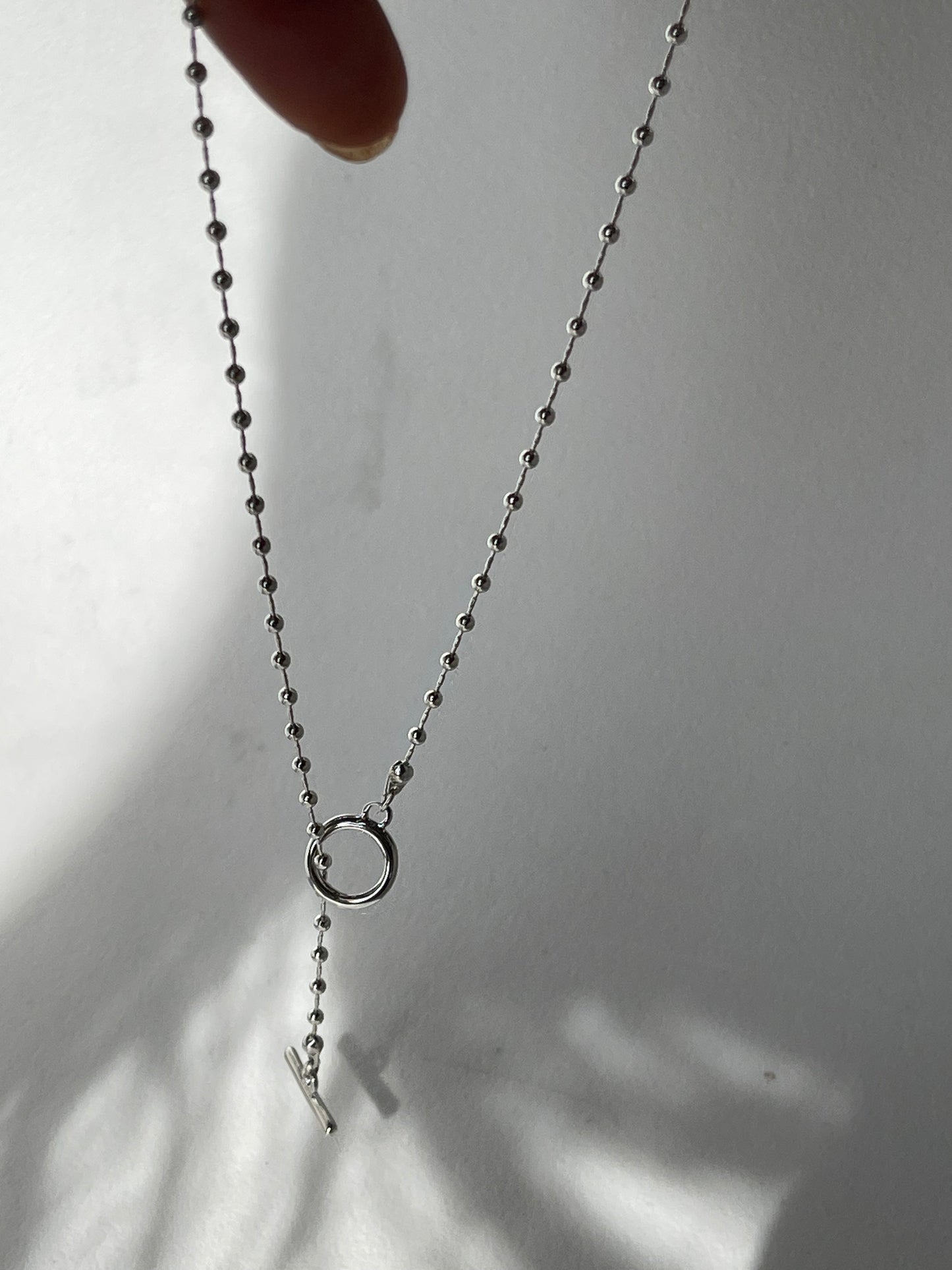 Tarry 14K White Gold Dipped Toggle Bead Necklace In Silver