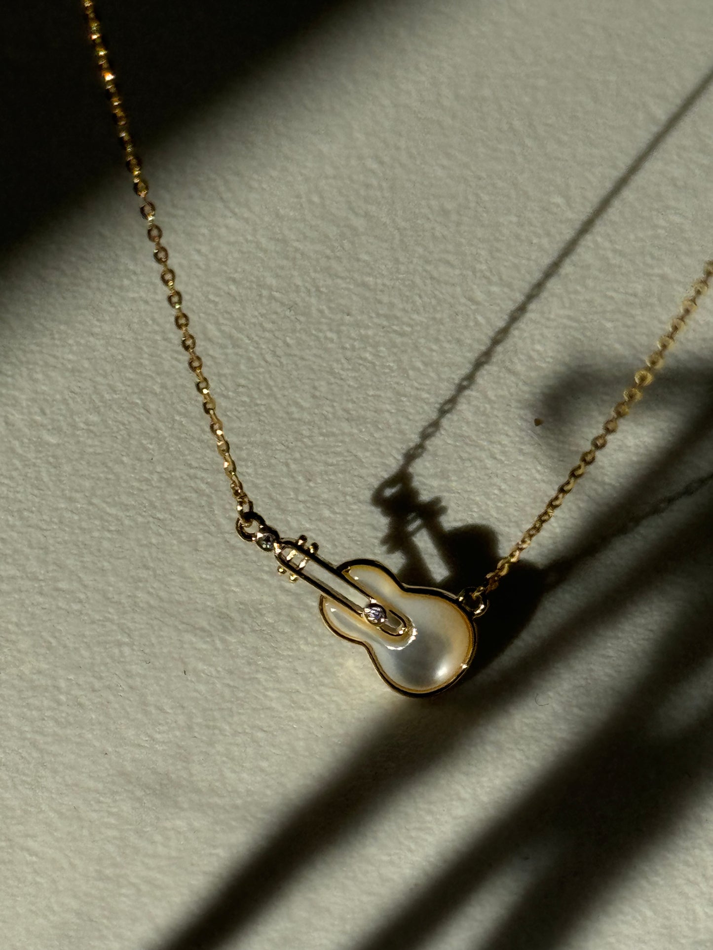 Nash Guitar Gold Dipped & Resin Charm Necklace