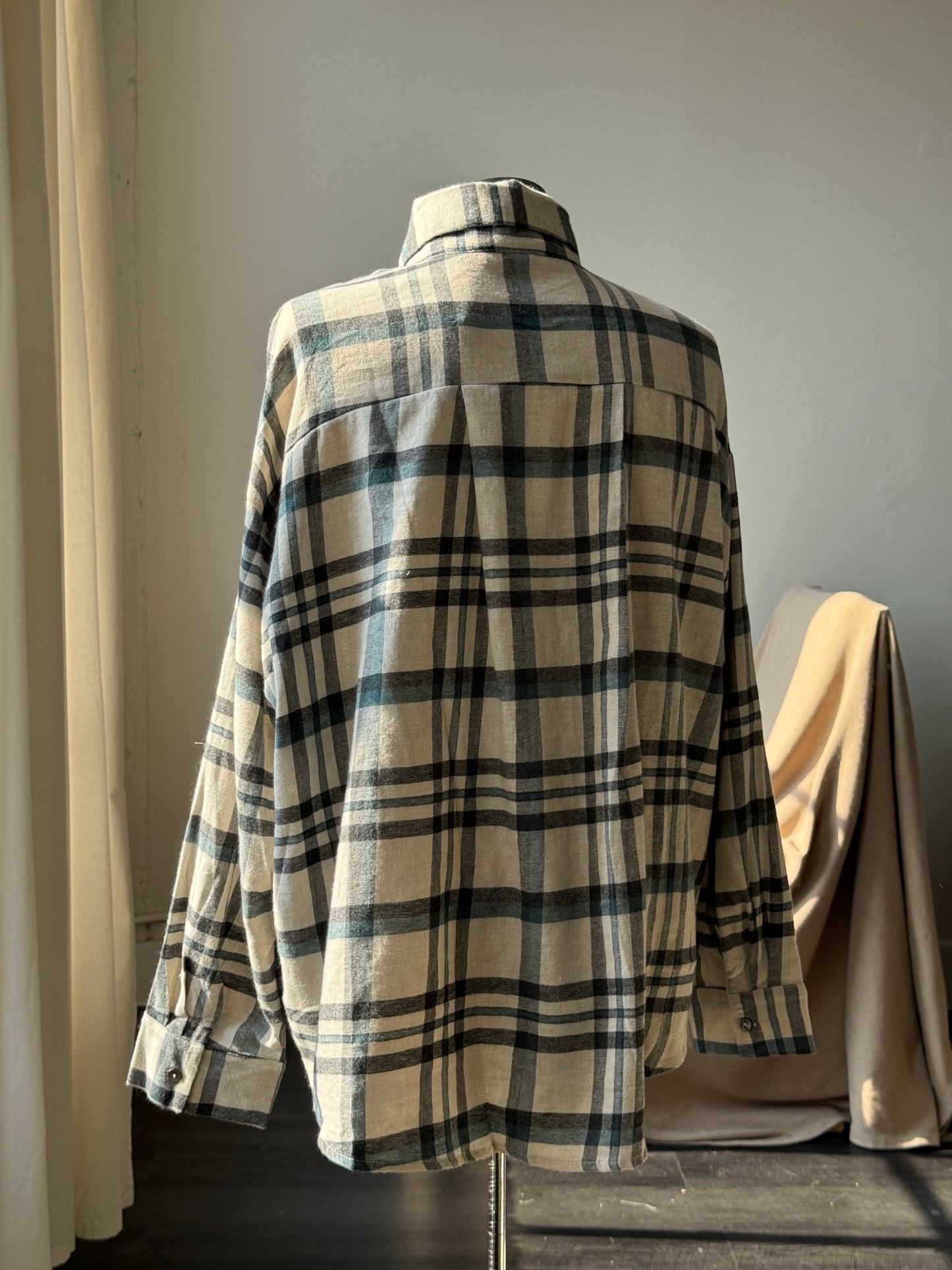 Quinn Cotton Plaid Button Down In Forest