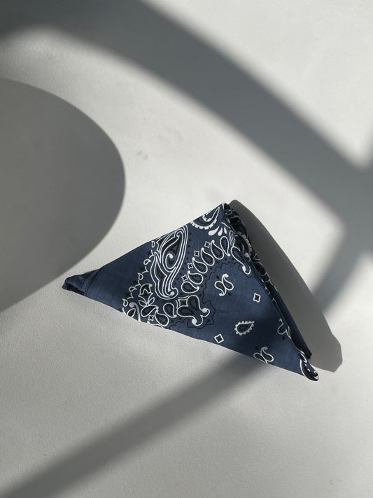 Garret Classic Cotton Bandana In Vintage Navy