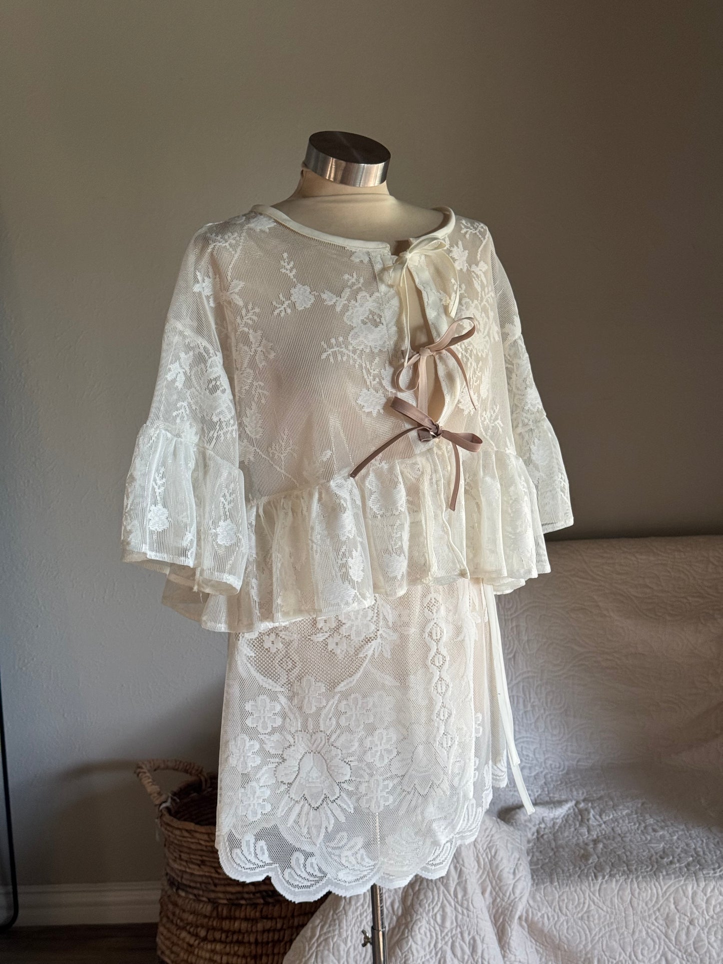 Eliza Handcrafted Vintage Ruffle Top
