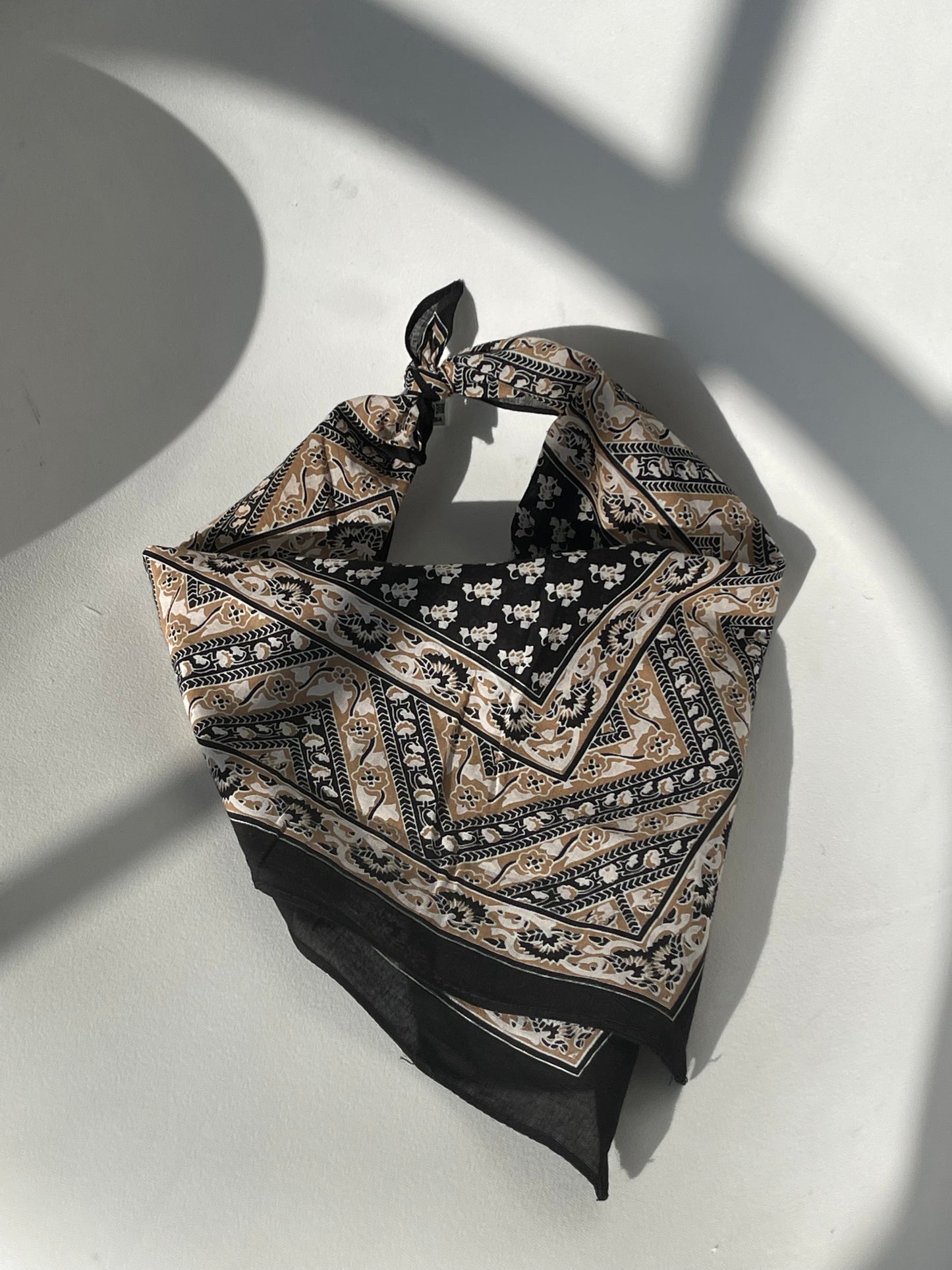 Tony Cotton Ultra Soft Two Tone Bandana In Vintage Black