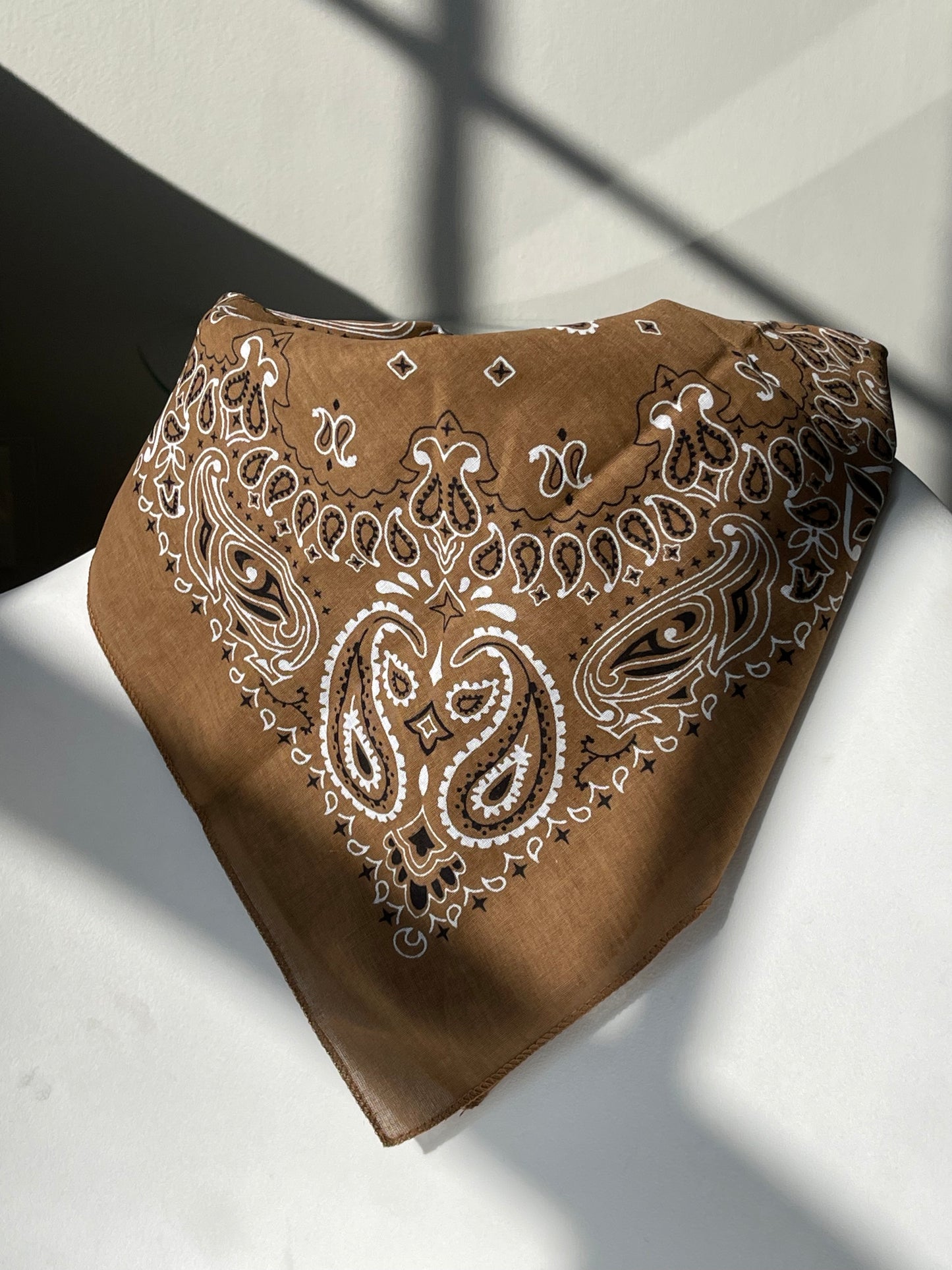 Garret Classic Cotton Bandana In Brown
