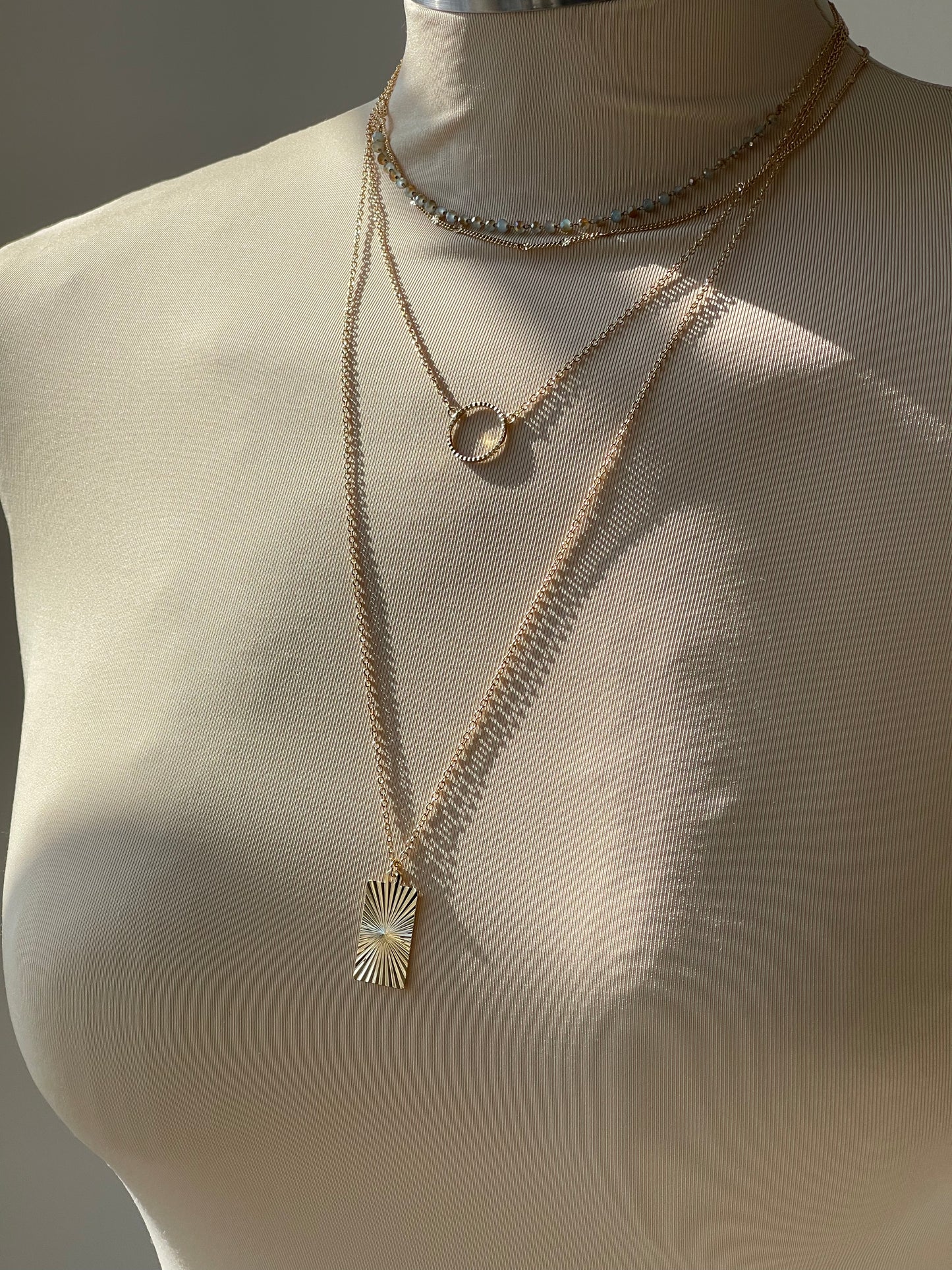 Charlies Beaded Layered Sunburst Necklace In Aqua