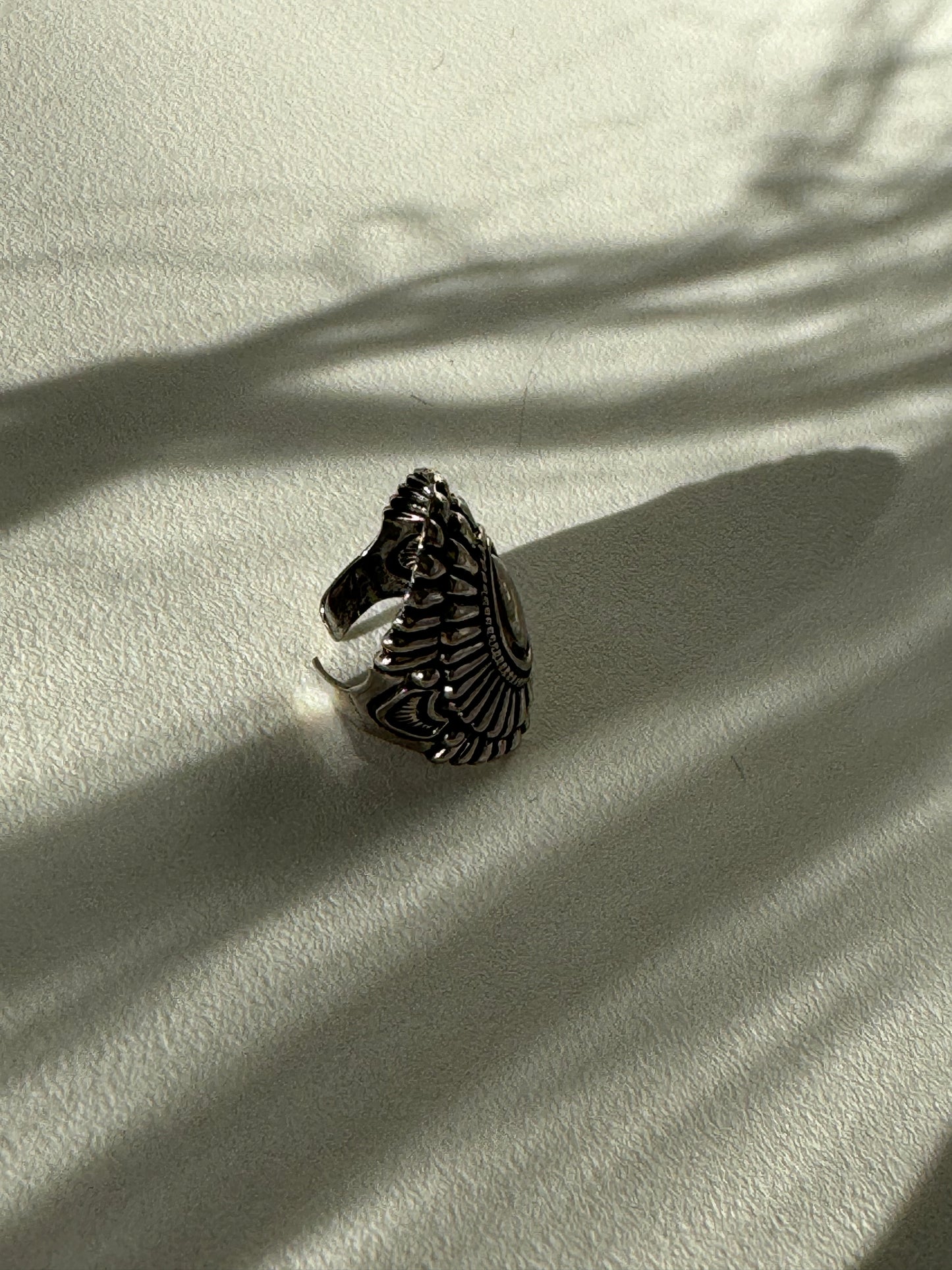 Garland Concho Statement Ring In Antique Silver