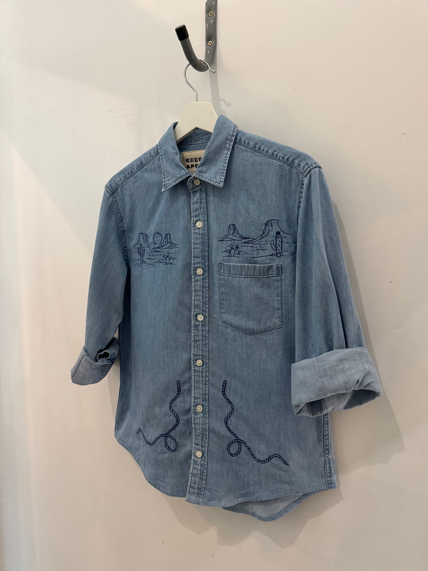 Jaxson Handcrafted Embroidered Denim Button Down