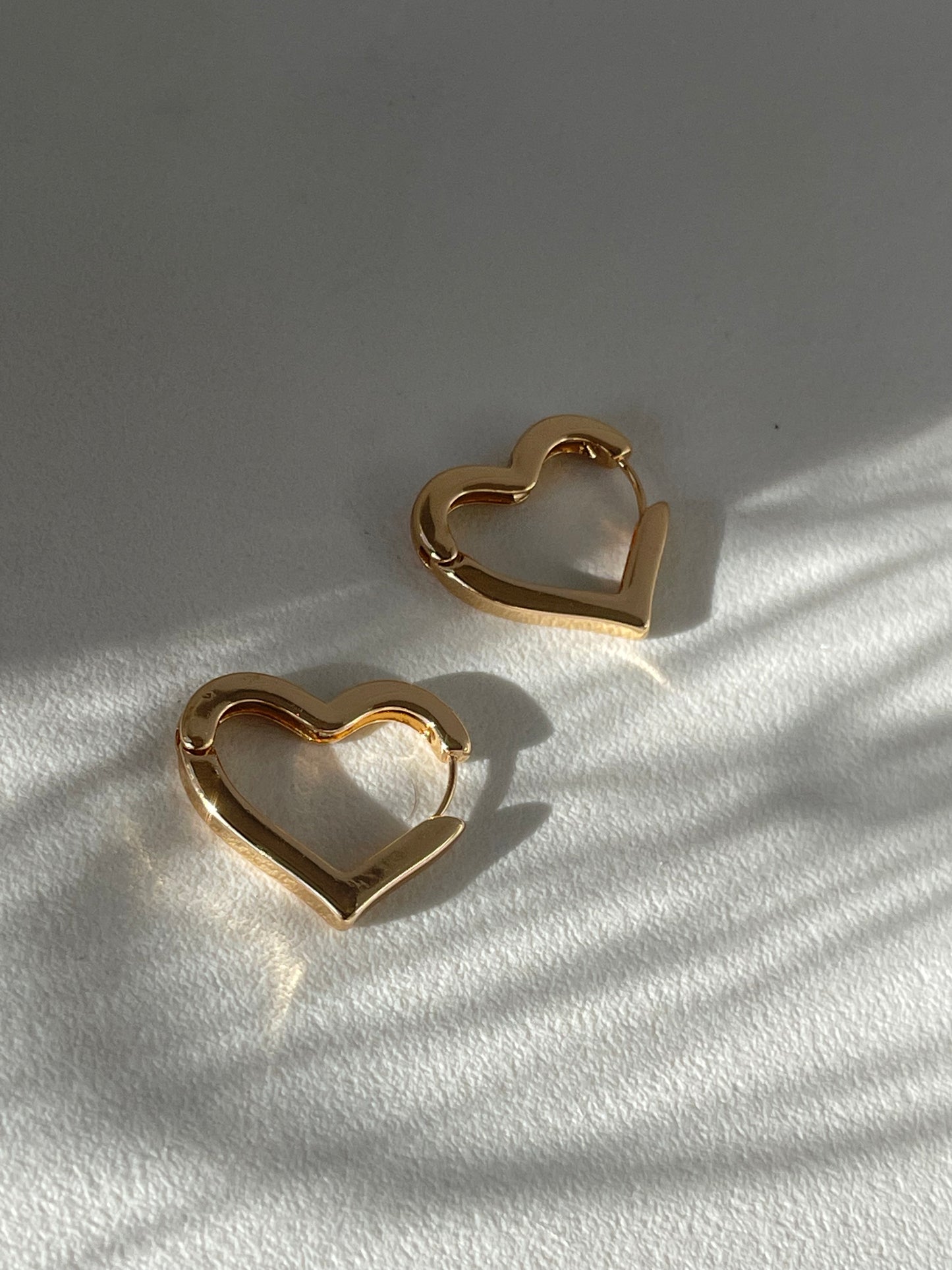 Halle Heart Stainless Steel Hoop Earring In Gold