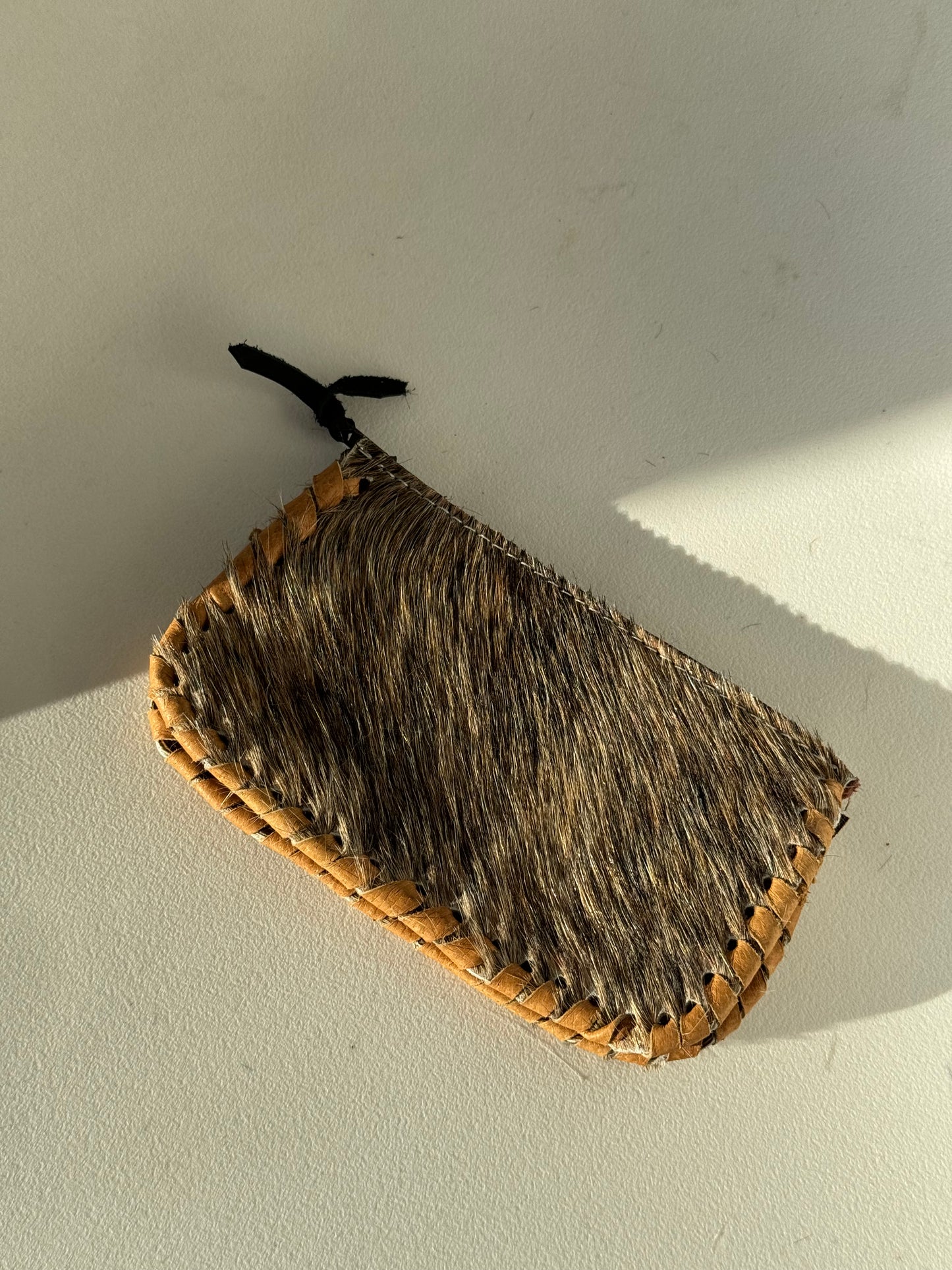 Able Artisan Cowhide Genuine Leather Wallet Pouch In Sand